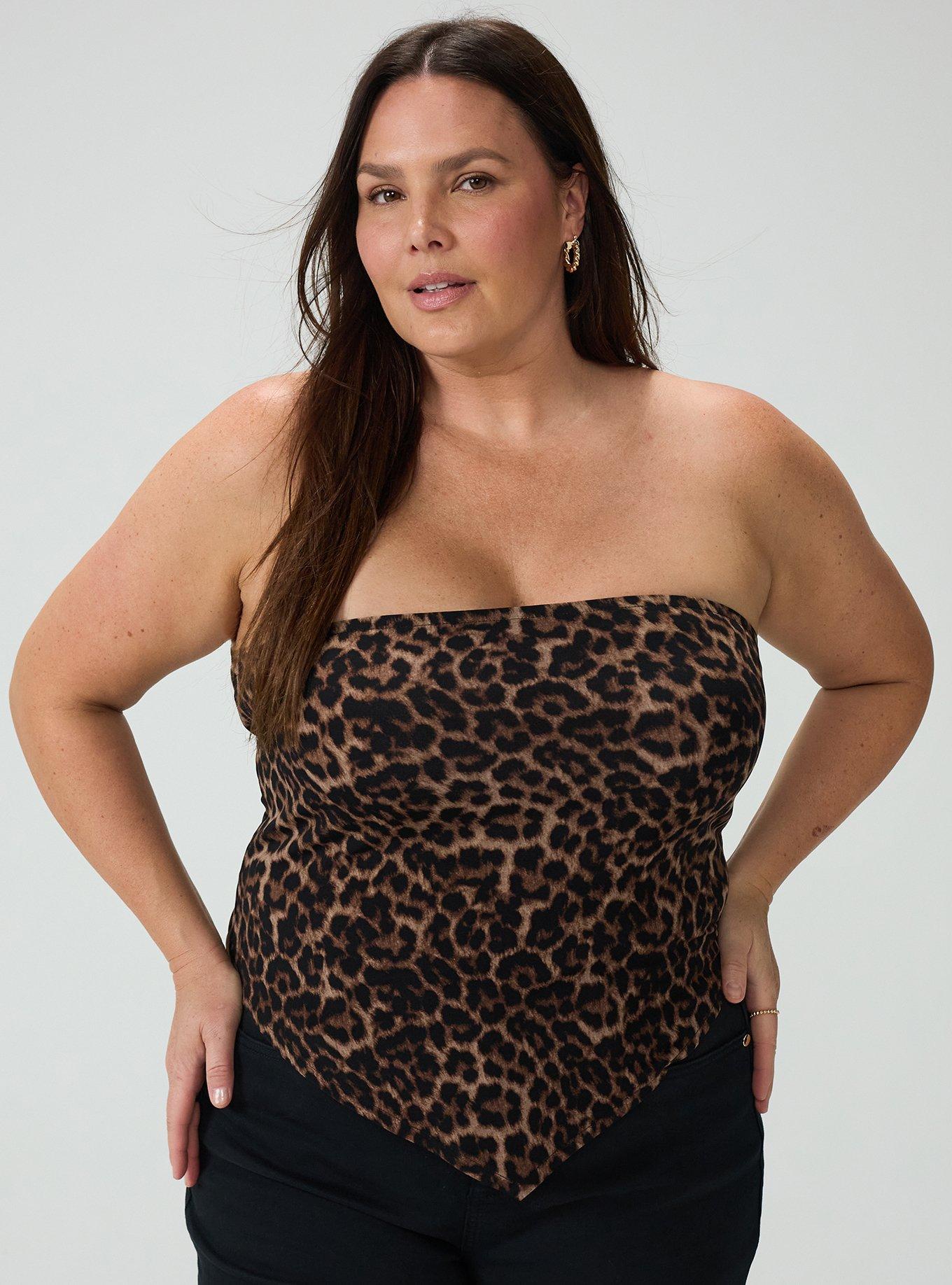 Studio Knit Bandana Tube Top, ON THE PROWL LEOPARD BROWN, hi-res