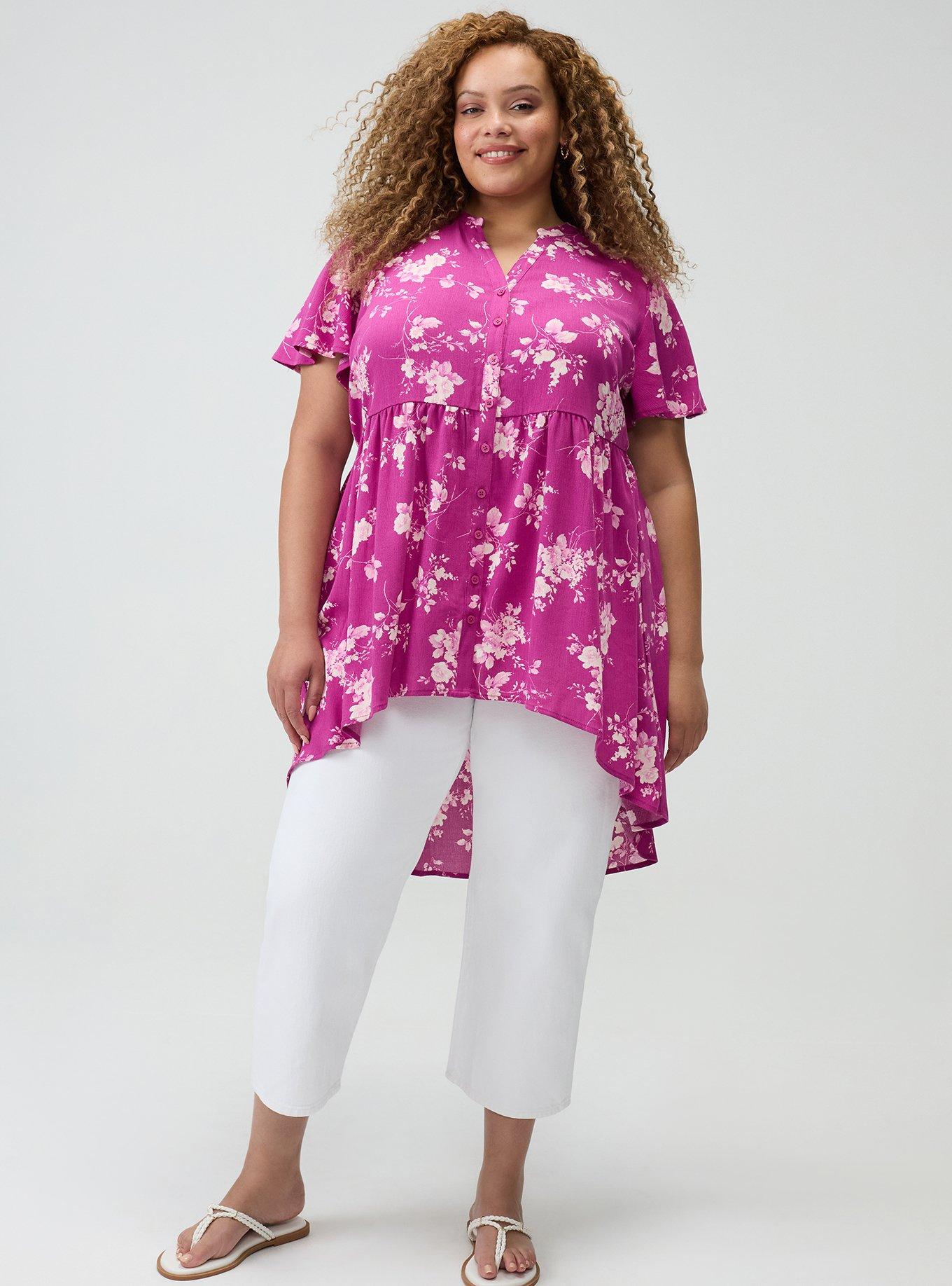 Lexie Babydoll Tunic, GRACE FLORAL PLUM, alternate