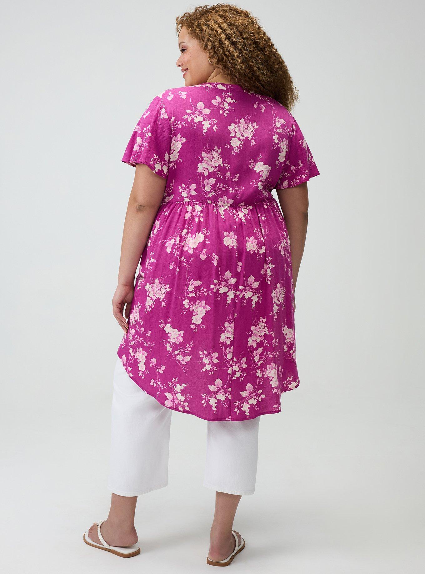 Lexie Babydoll Tunic, GRACE FLORAL PLUM, alternate