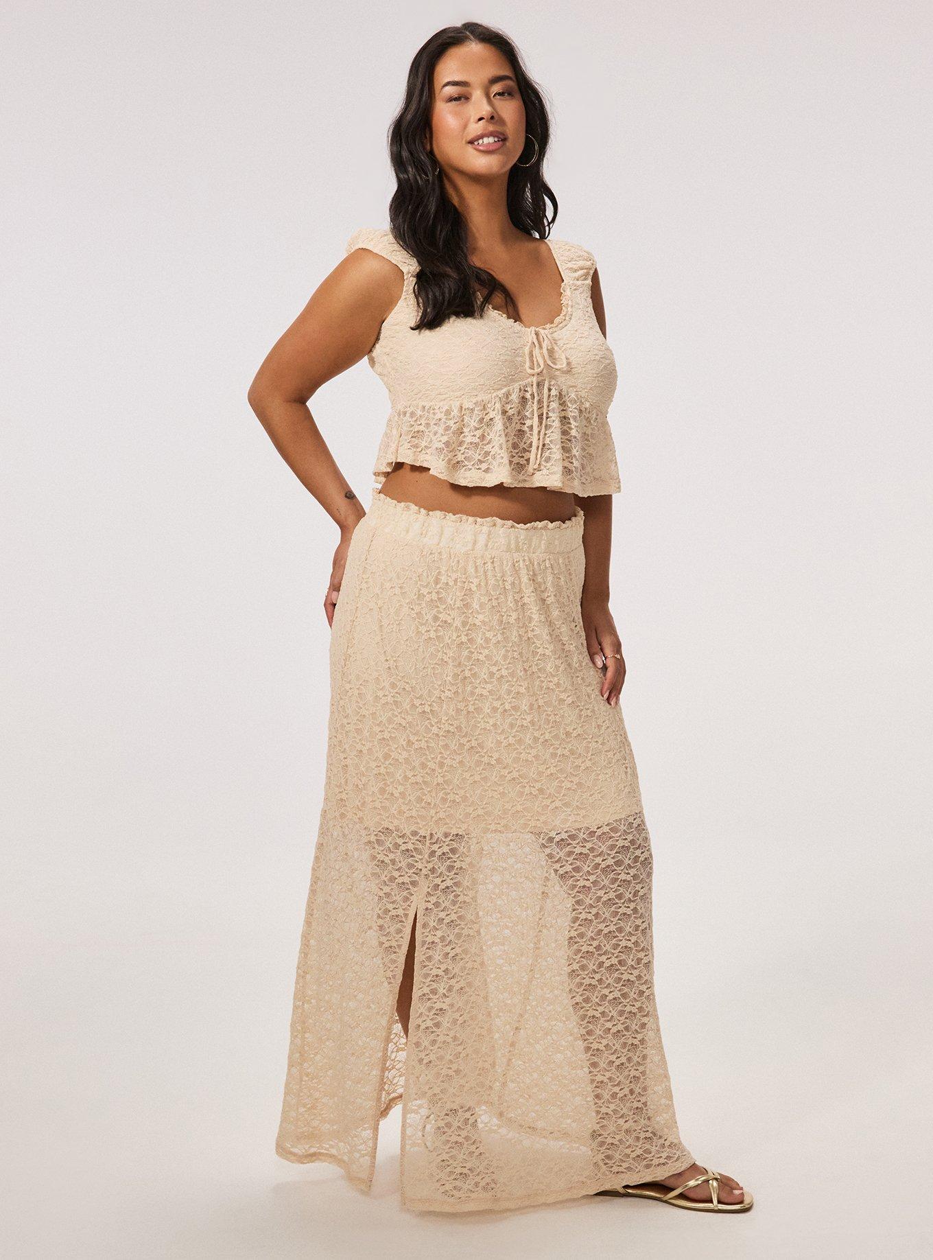 Festi Lace Maxi Skirt, SAND DOLLAR, hi-res