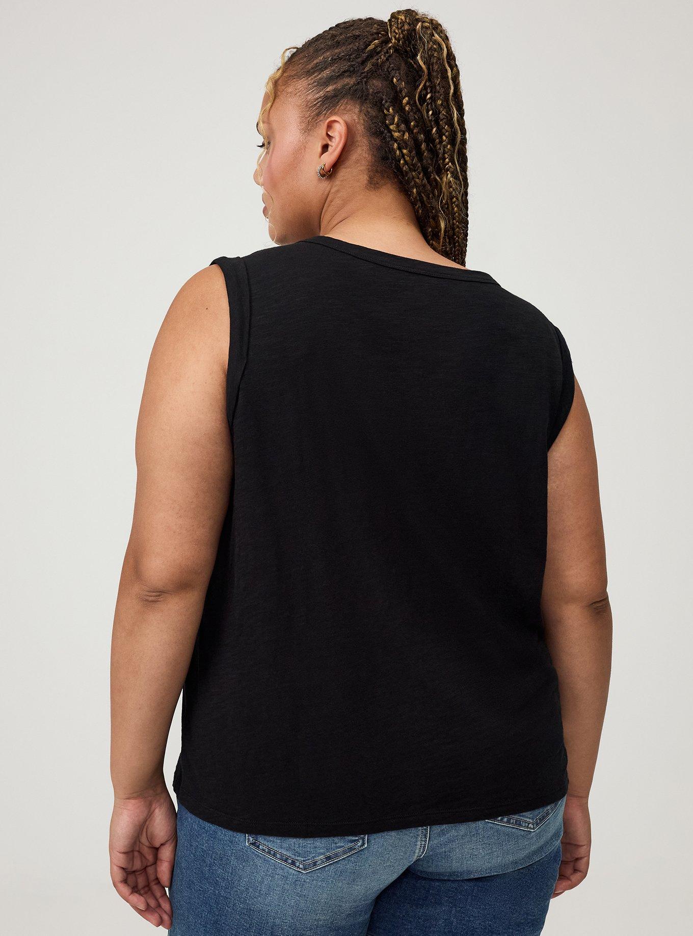 Heritage Slub Henley Muscle Tank, DEEP BLACK, alternate