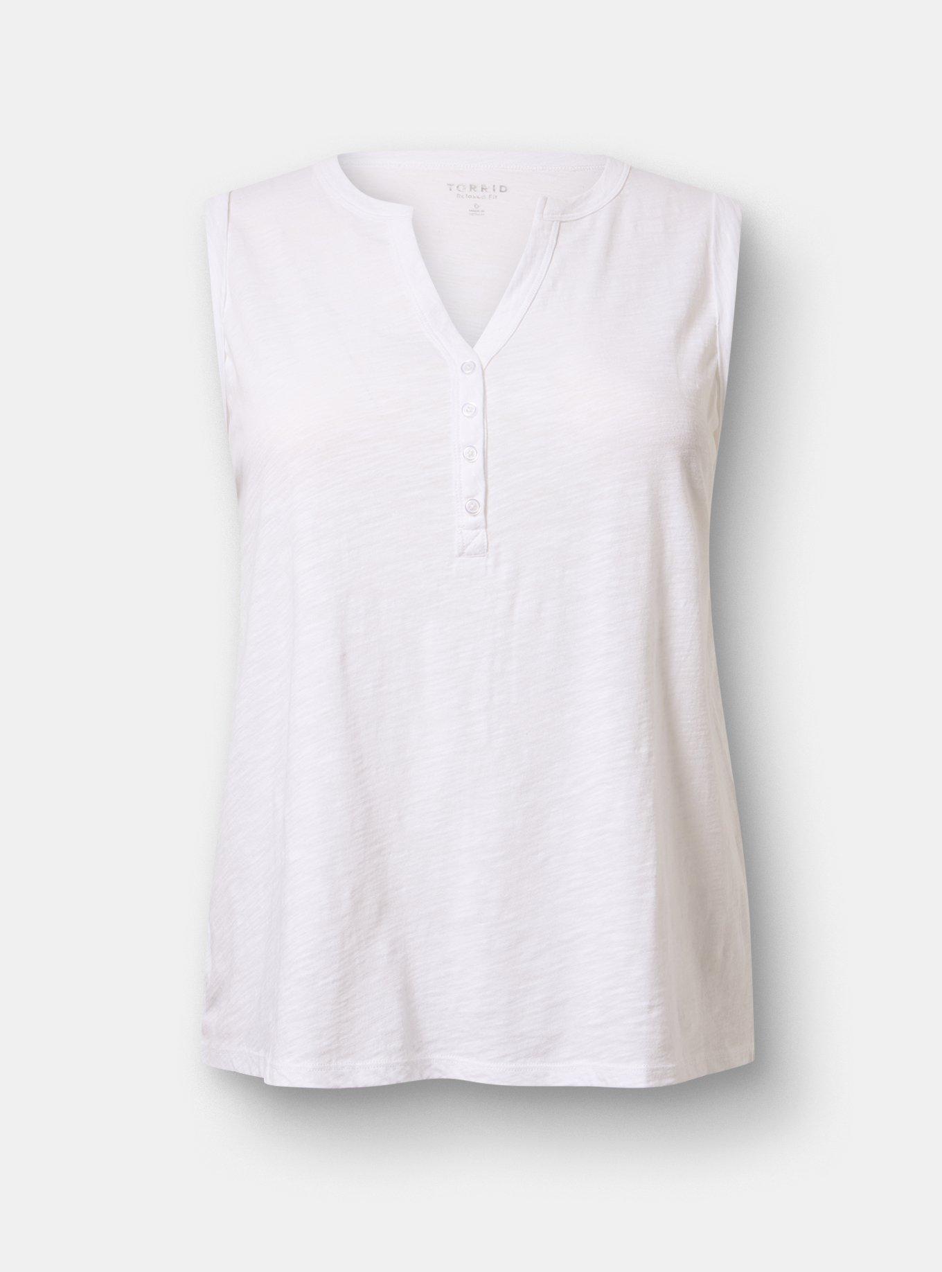 Heritage Slub Henley Muscle Tank, BRIGHT WHITE, flat