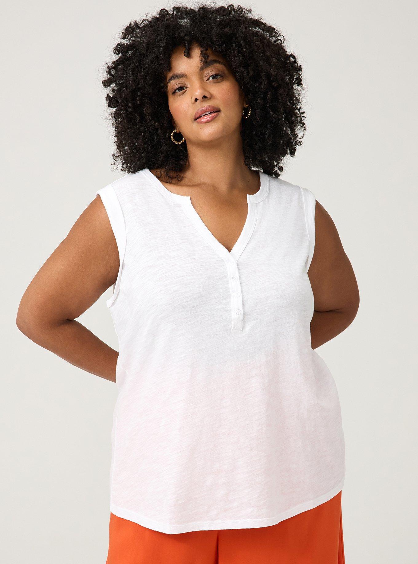 Heritage Slub Henley Muscle Tank, BRIGHT WHITE, hi-res