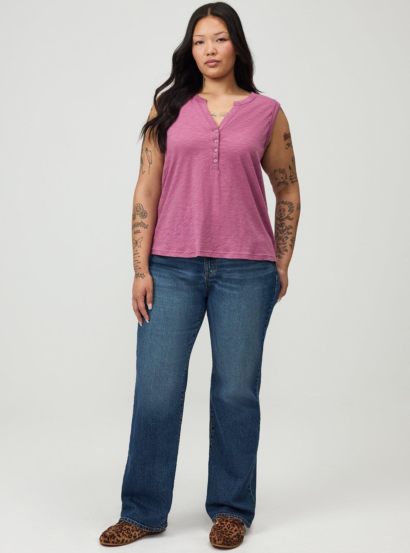 Heritage Slub Henley Muscle Tank, MELLOW MAUVE, alternate