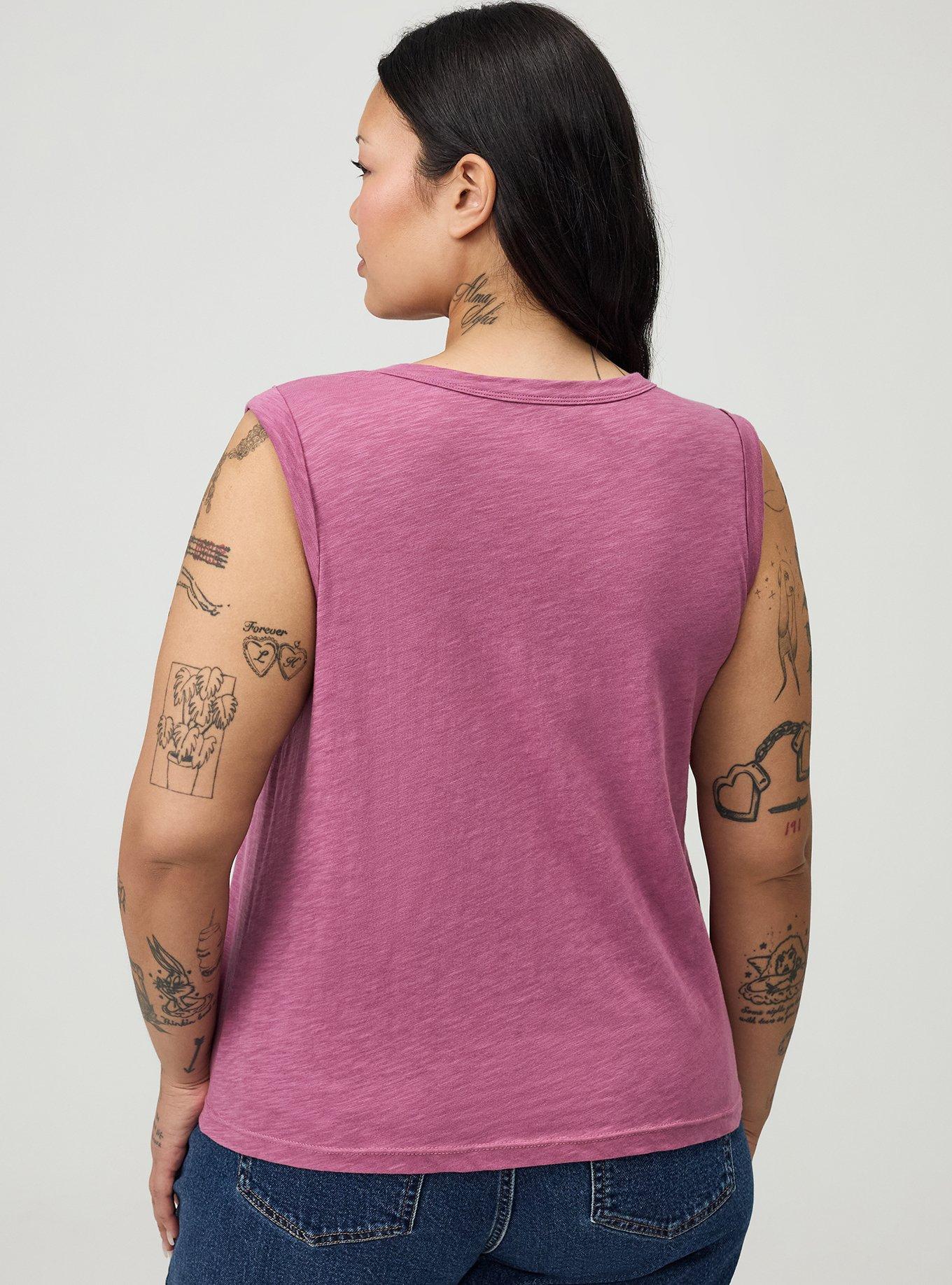 Heritage Slub Henley Muscle Tank, MELLOW MAUVE, alternate