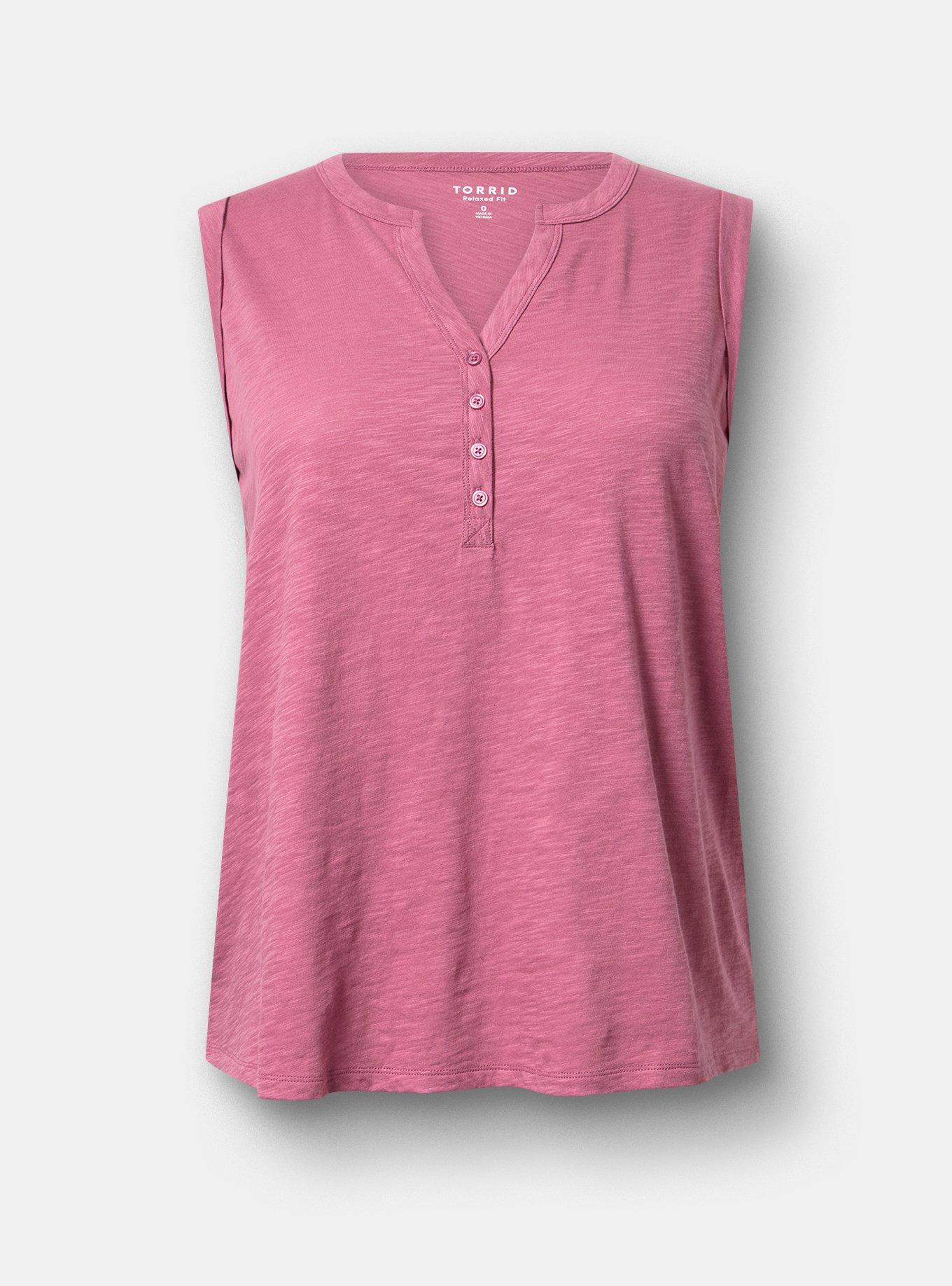 Heritage Slub Henley Muscle Tank, MELLOW MAUVE, flat