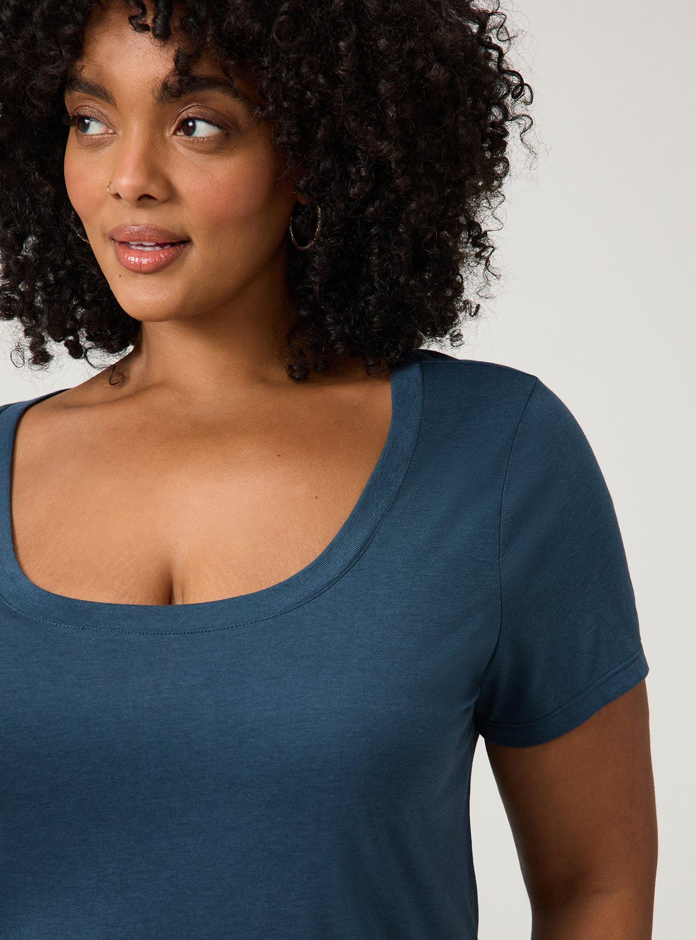 Signature Jersey Scoop Neck Tee, MIDNIGHT NAVY, alternate