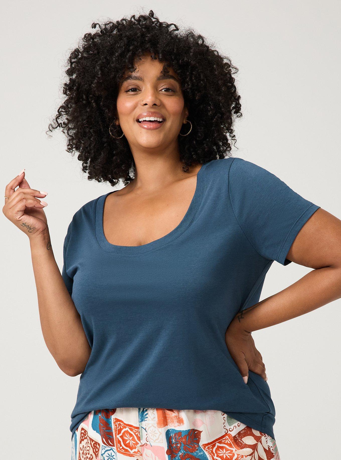 Signature Jersey Scoop Neck Tee, MIDNIGHT NAVY, alternate