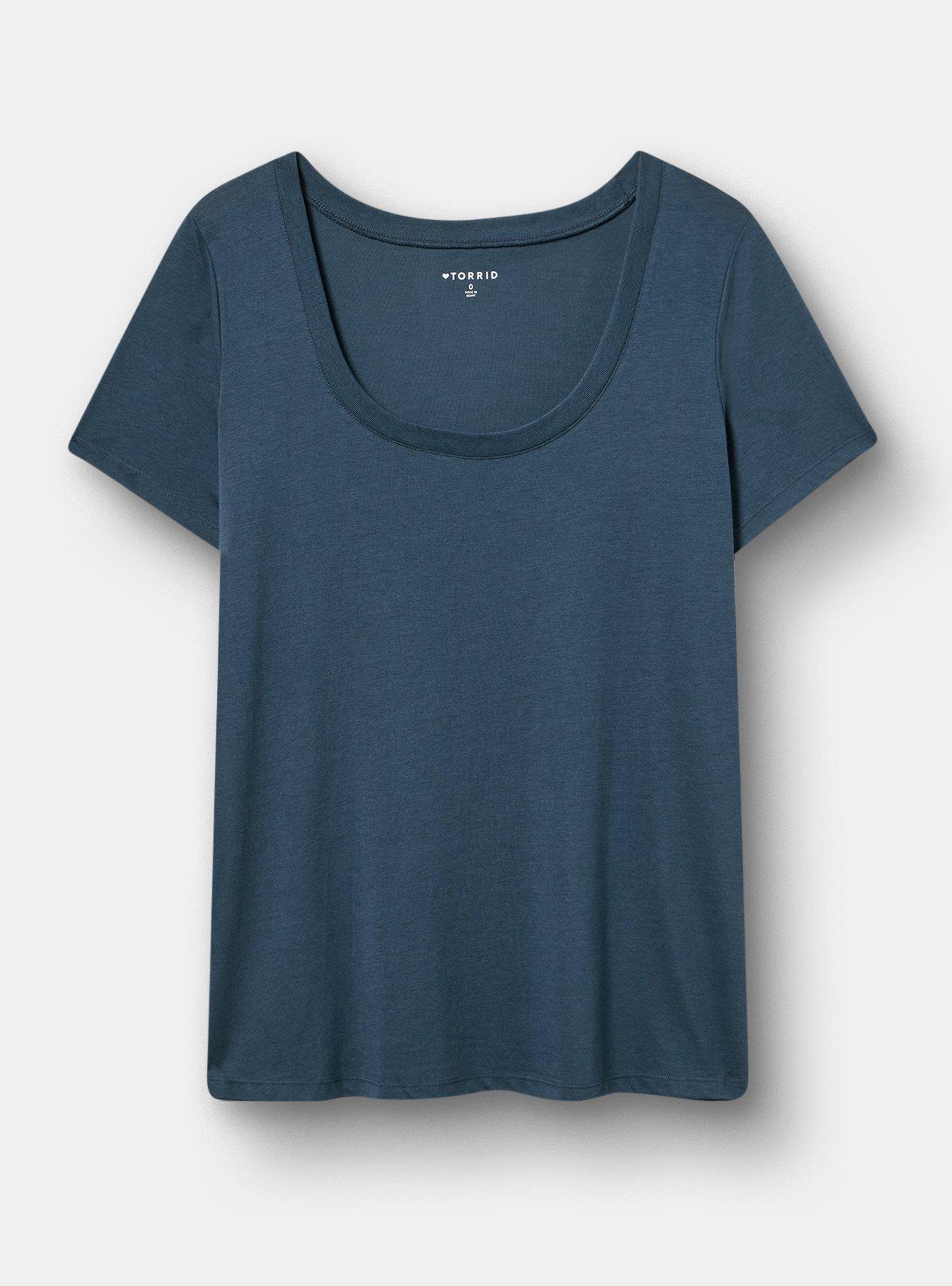 Signature Jersey Scoop Neck Tee, MIDNIGHT NAVY, flat