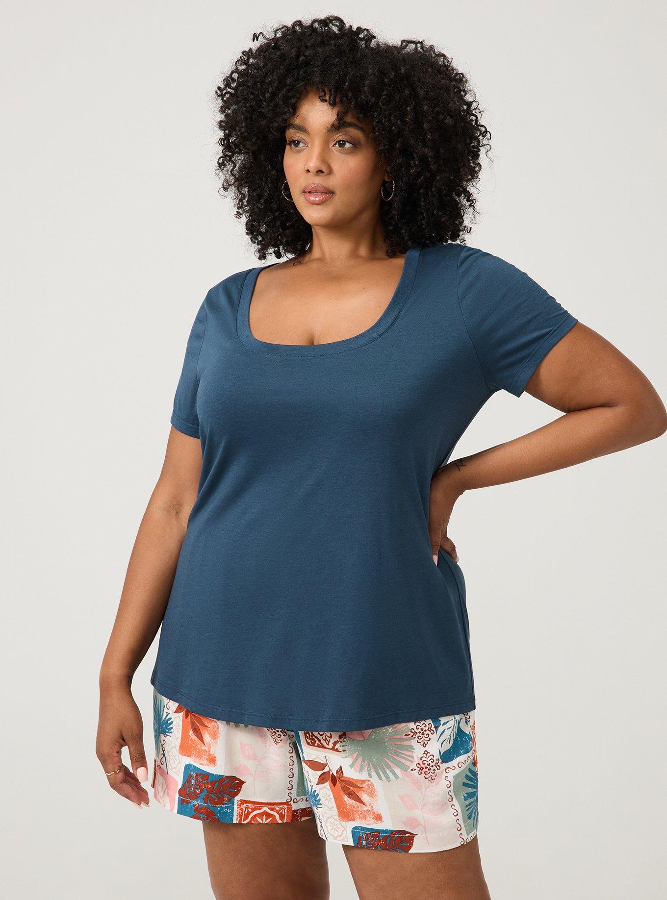 Signature Jersey Scoop Neck Tee, MIDNIGHT NAVY, hi-res