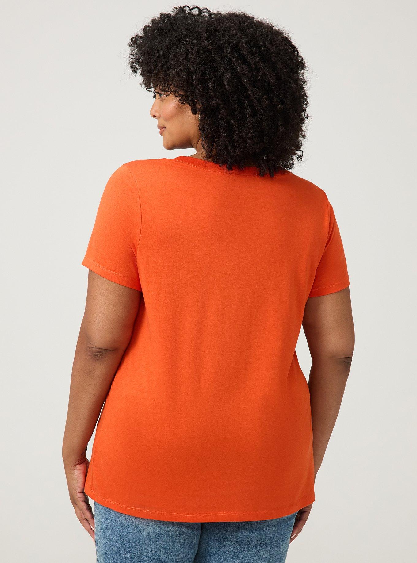 Plus Size Signature Jersey Scoop Neck Tee, PUREED PUMPKIN, alternate