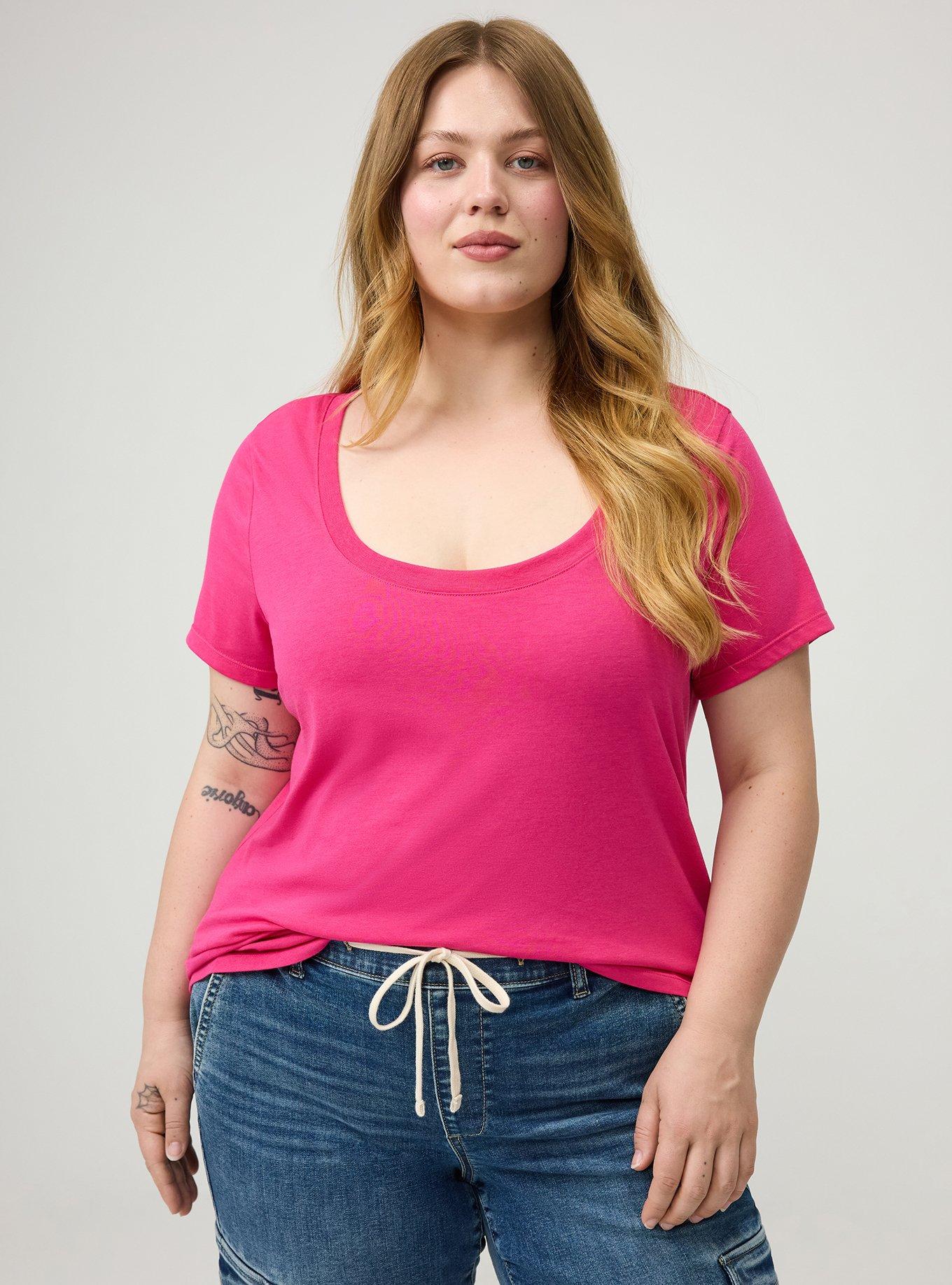 Signature Jersey Scoop Neck Tee, BEETROOT PURPLE, alternate