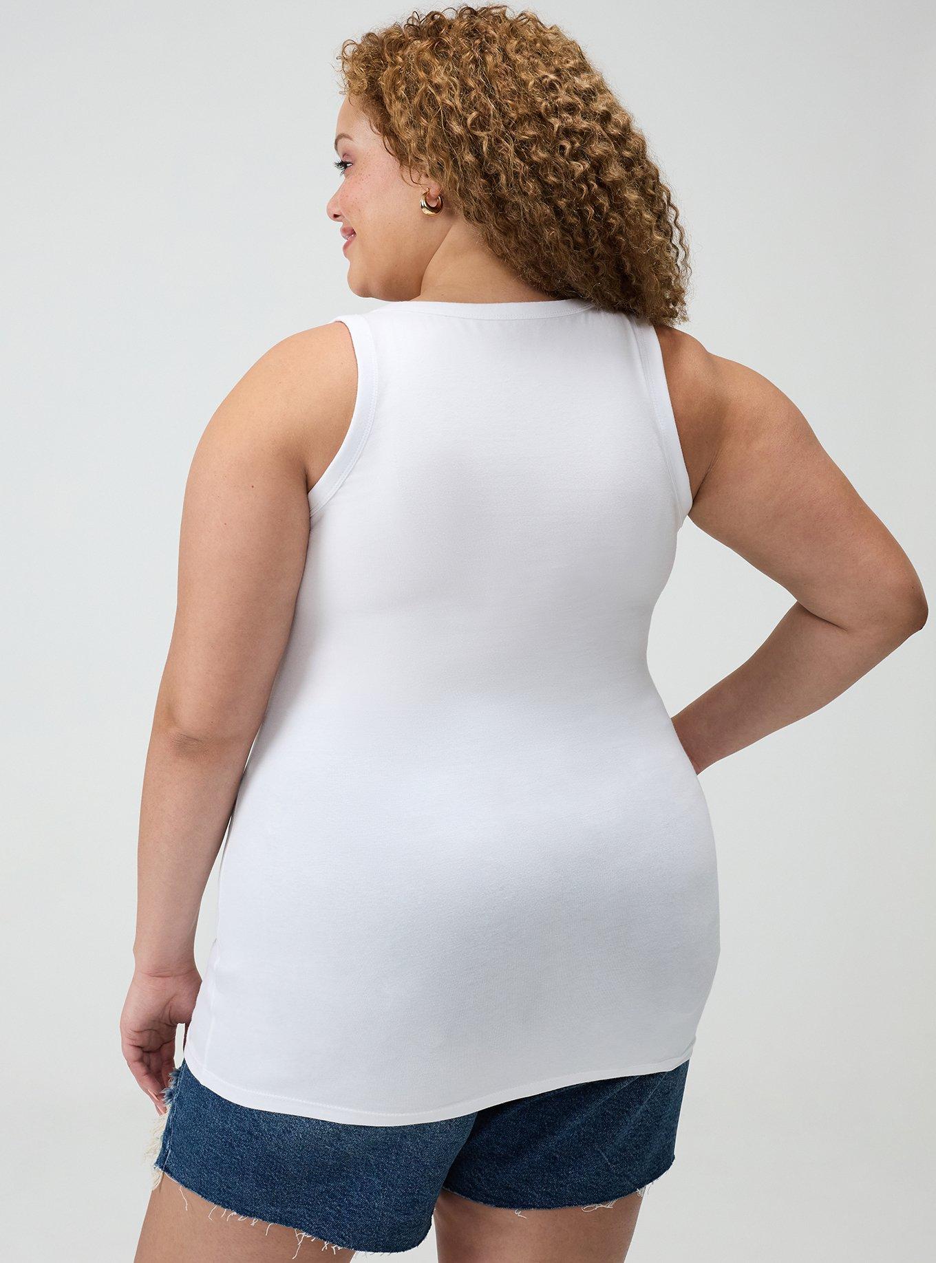Plus Size Foxy Scoop Neck Tank, BRIGHT WHITE, alternate