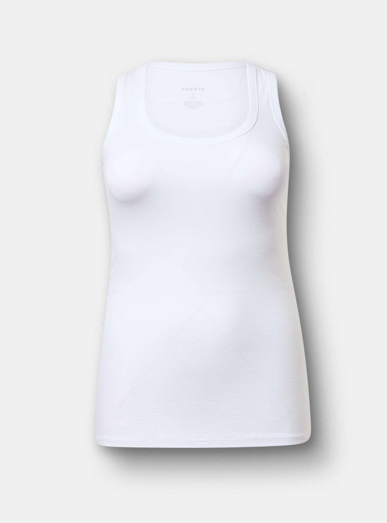 Plus Size Foxy Scoop Neck Tank, BRIGHT WHITE, flat