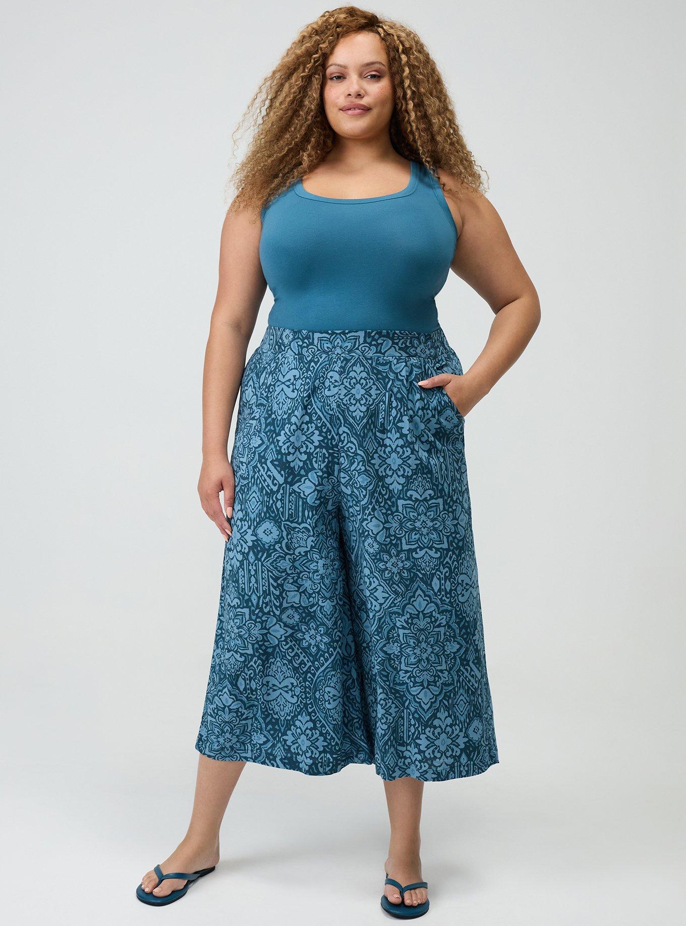 Plus Size Foxy Scoop Neck Tank, MALLARD BLUE, alternate