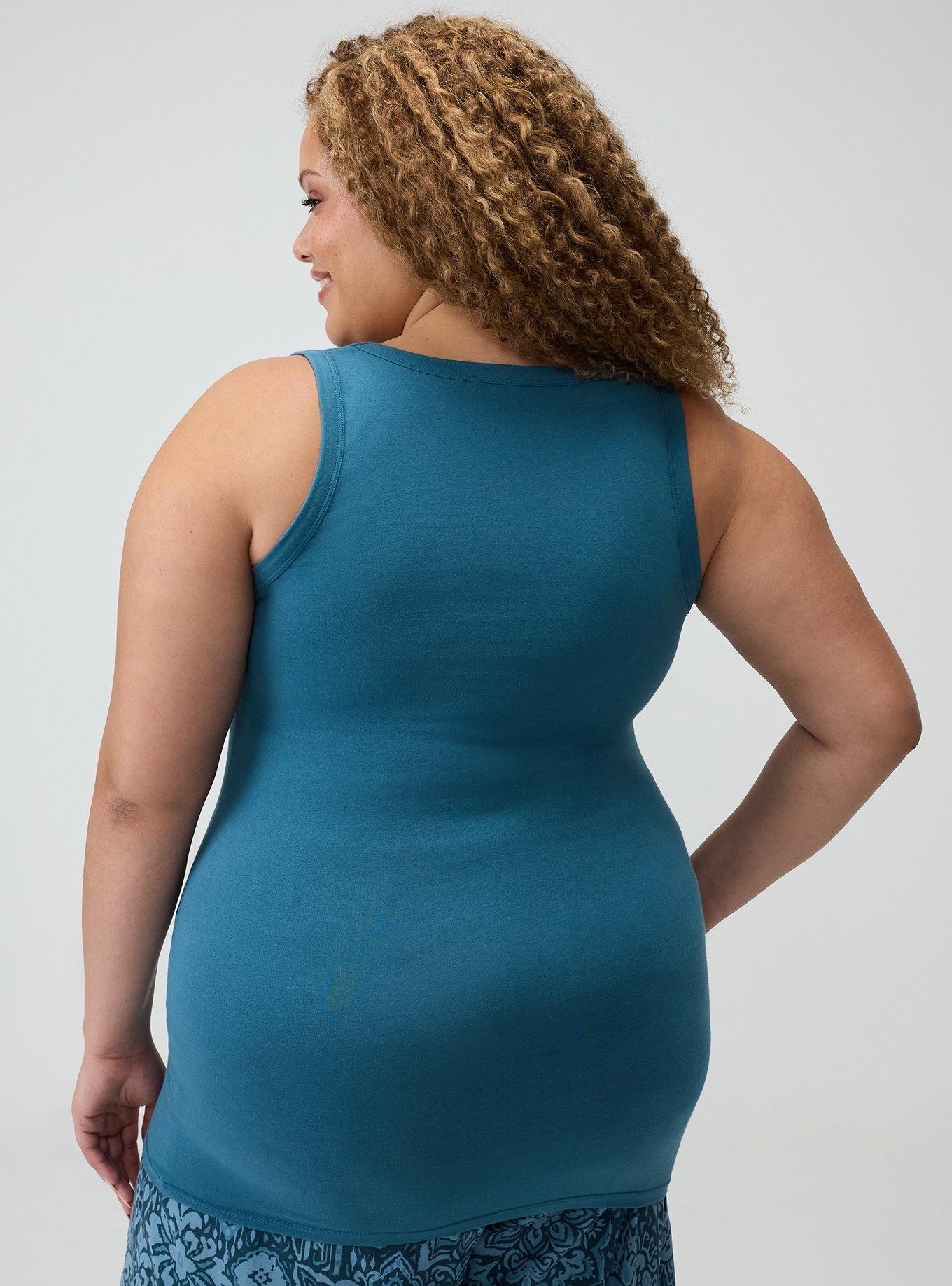 Plus Size Foxy Scoop Neck Tank, MALLARD BLUE, alternate