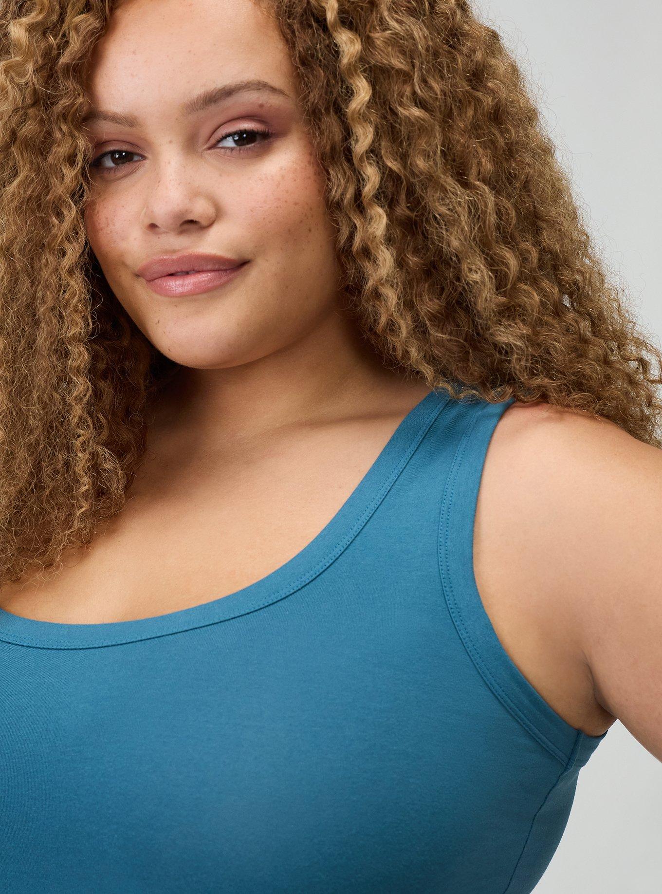 Plus Size Foxy Scoop Neck Tank, MALLARD BLUE, alternate