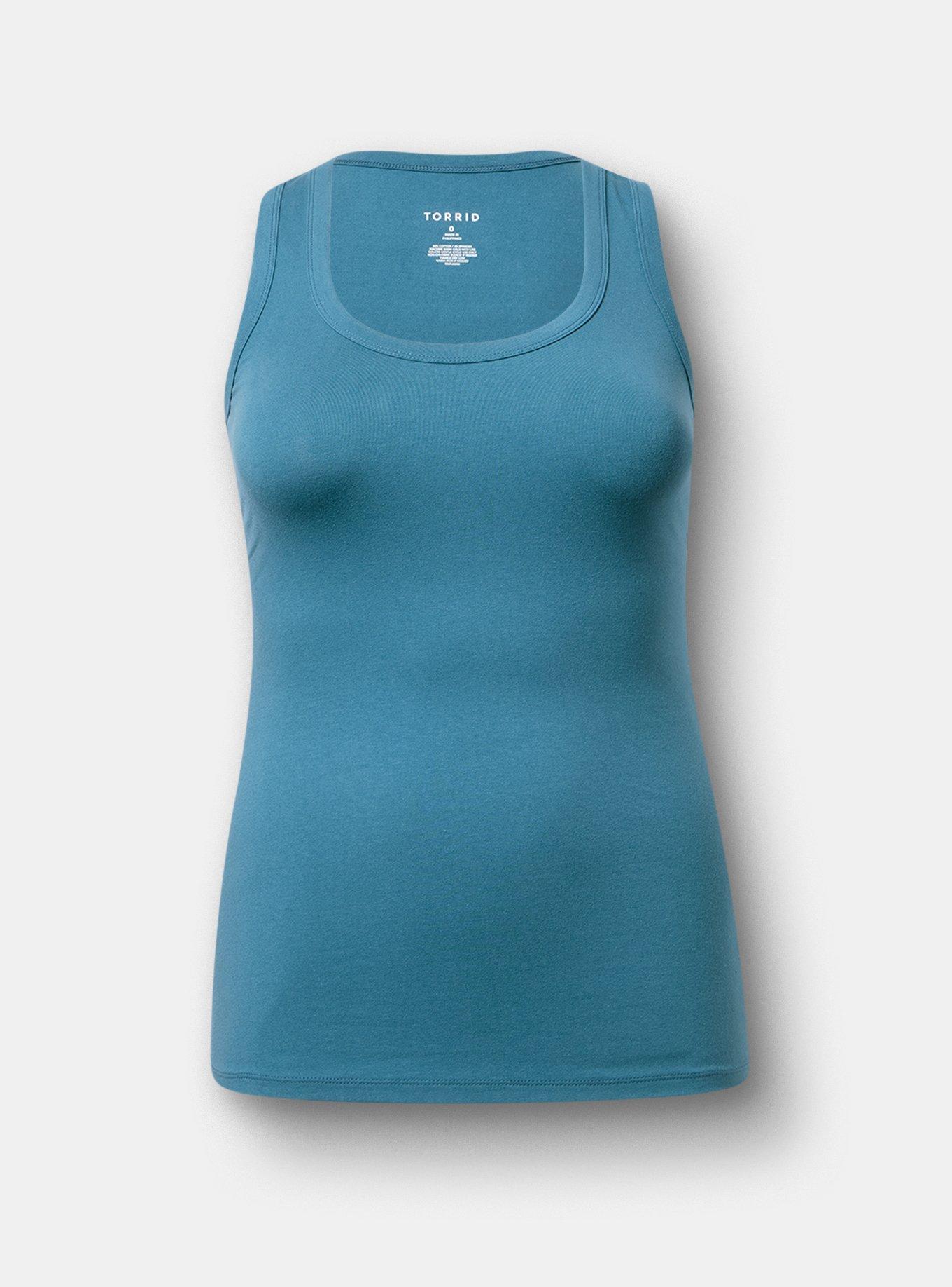 Plus Size Foxy Scoop Neck Tank, MALLARD BLUE, flat