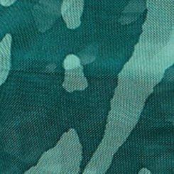 Shirred Mesh Off-Shoulder Top, ABSTRACT SPLATTER GREEN, swatch