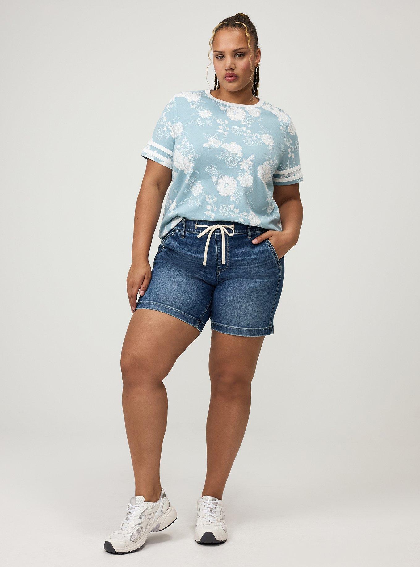 Cotton Varsity Easy Crew Tee, SUZY FLORAL BLUE, alternate