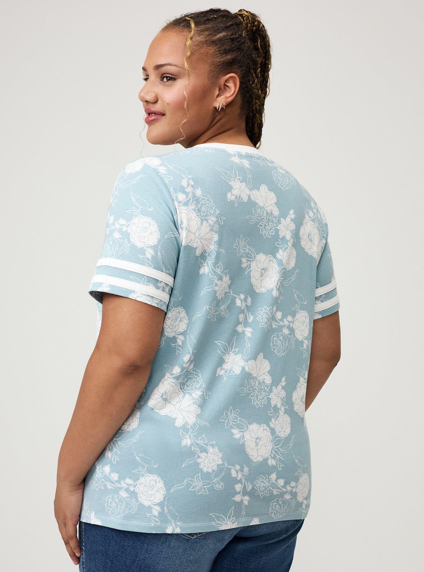 Cotton Varsity Easy Crew Tee, SUZY FLORAL BLUE, alternate