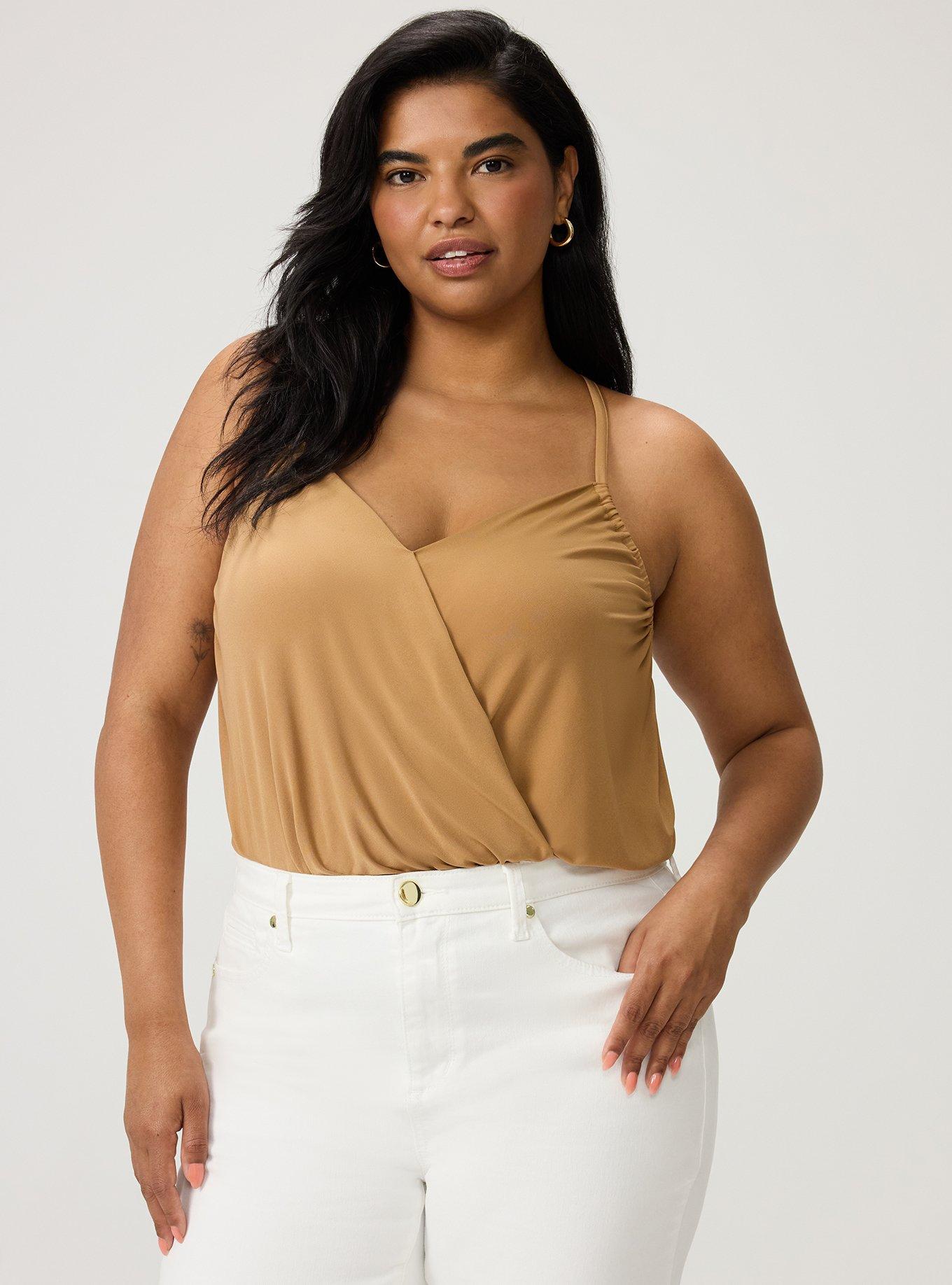 Studio Knit Crossover Bodysuit, CHIPMUNK, alternate