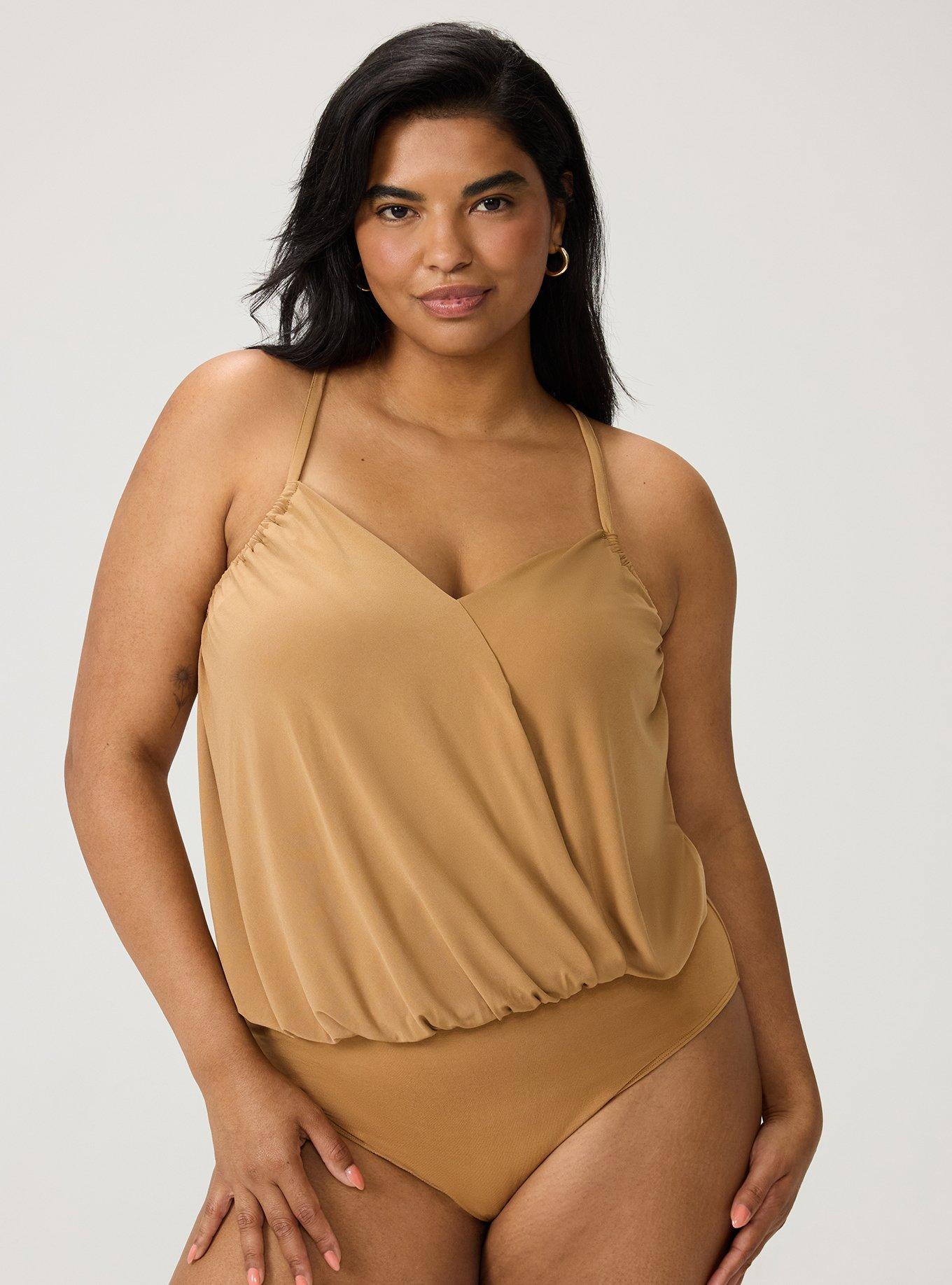 Studio Knit Crossover Bodysuit, CHIPMUNK, alternate