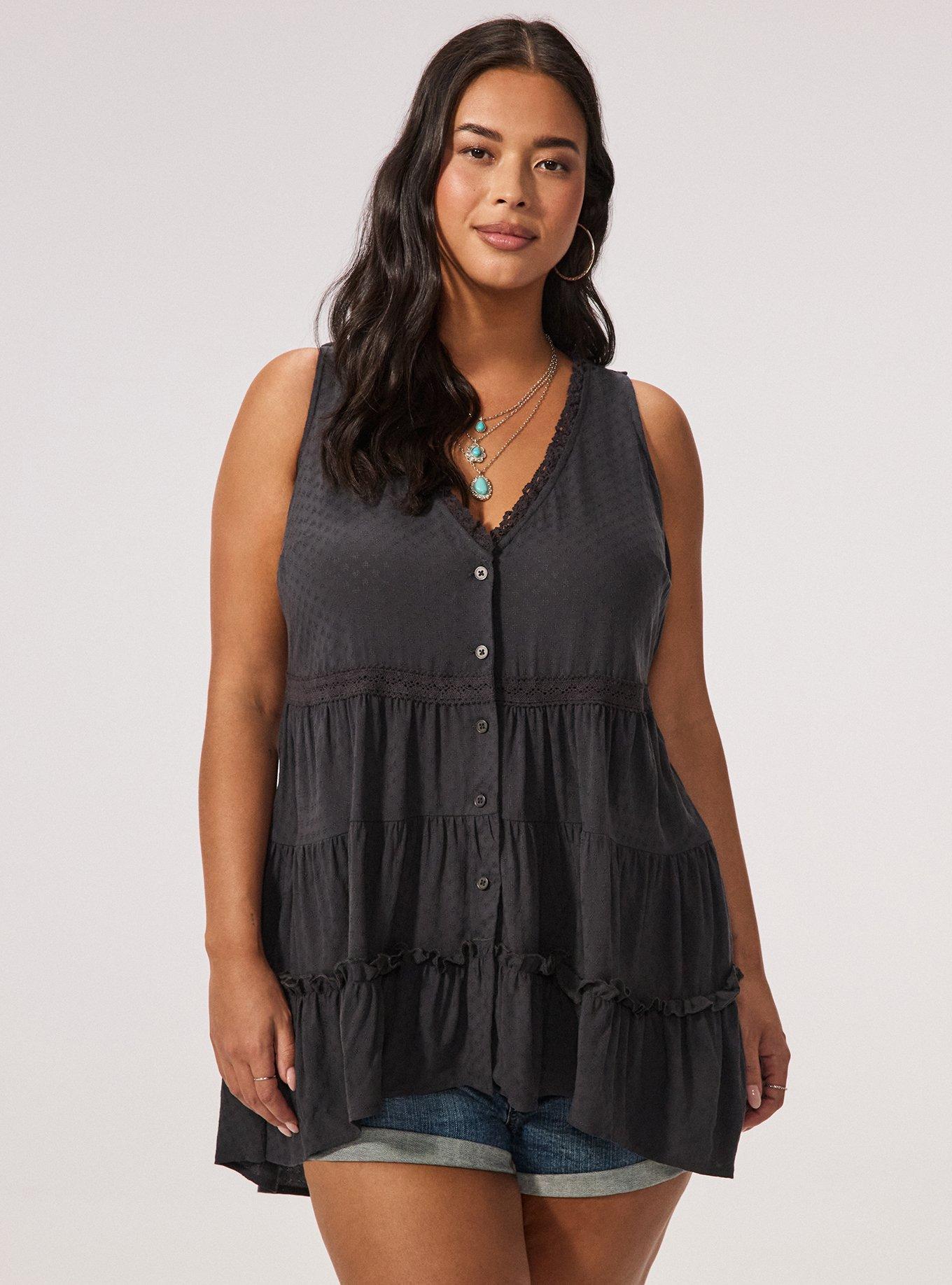 Festi Sleeveless Button-Down Tunic, PHANTOM, alternate