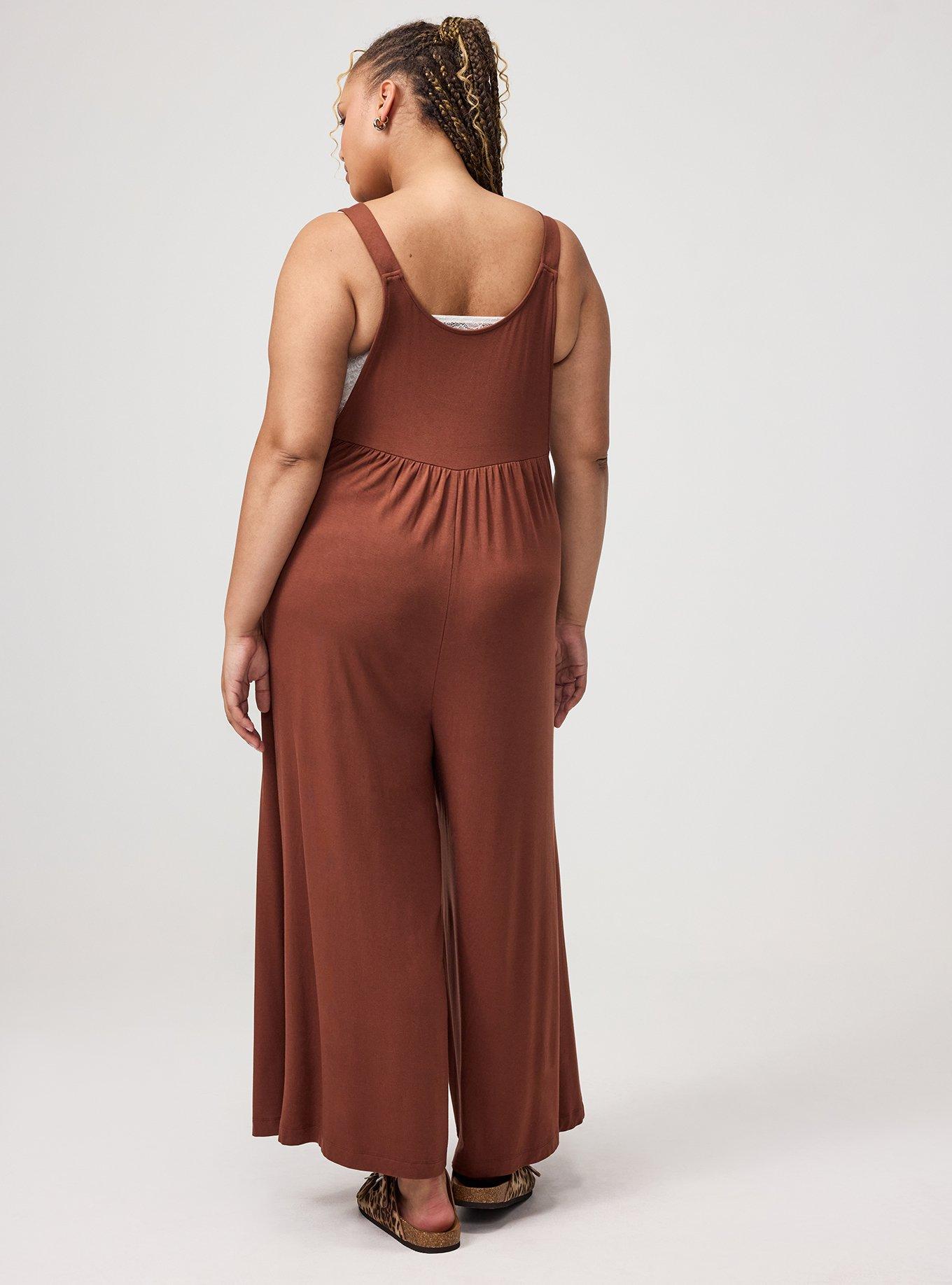 Super Soft Jersey Wide-Leg Overall, CAPPUCCINO, alternate