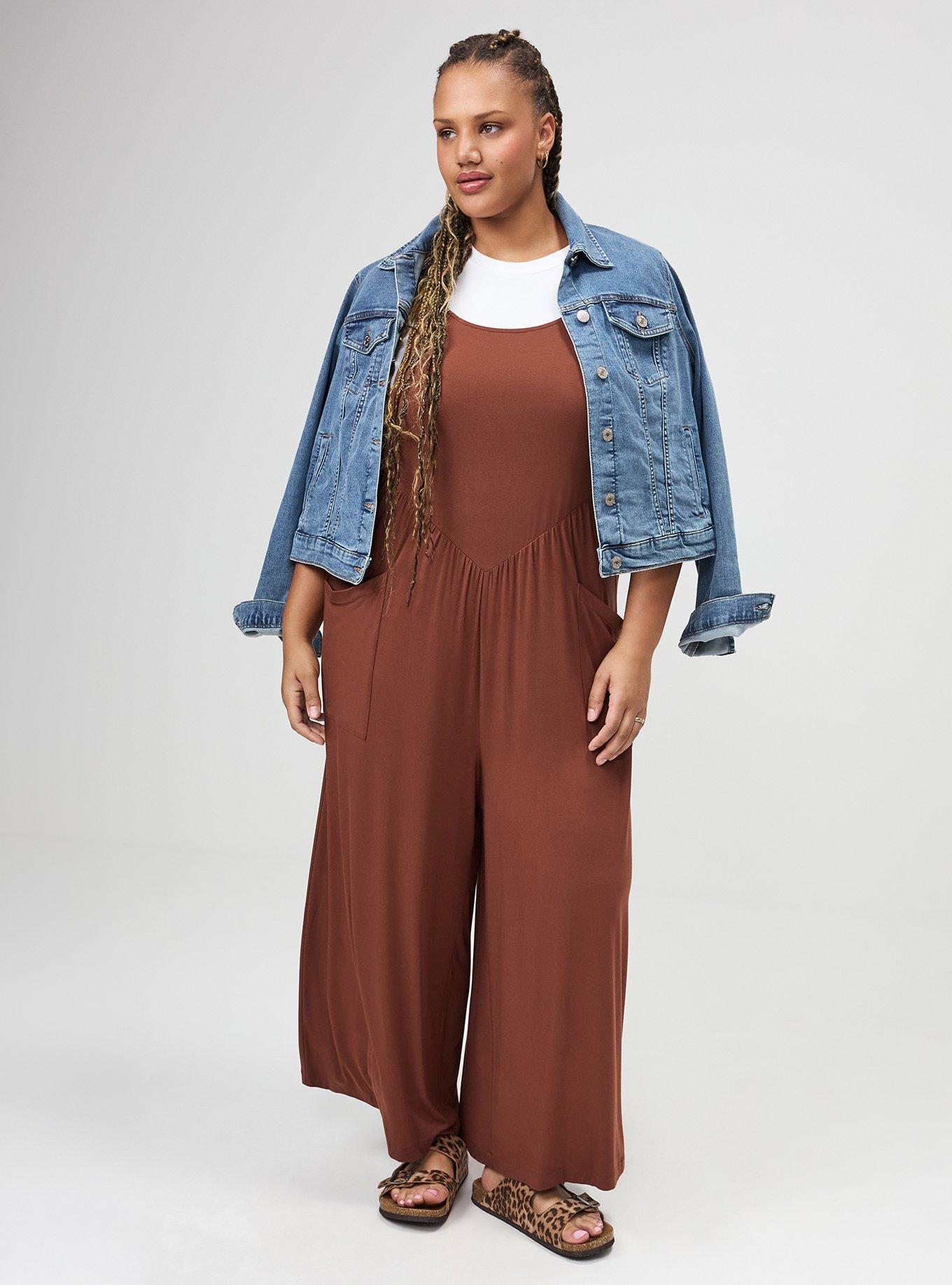 Super Soft Jersey Wide-Leg Overall, CAPPUCCINO, alternate