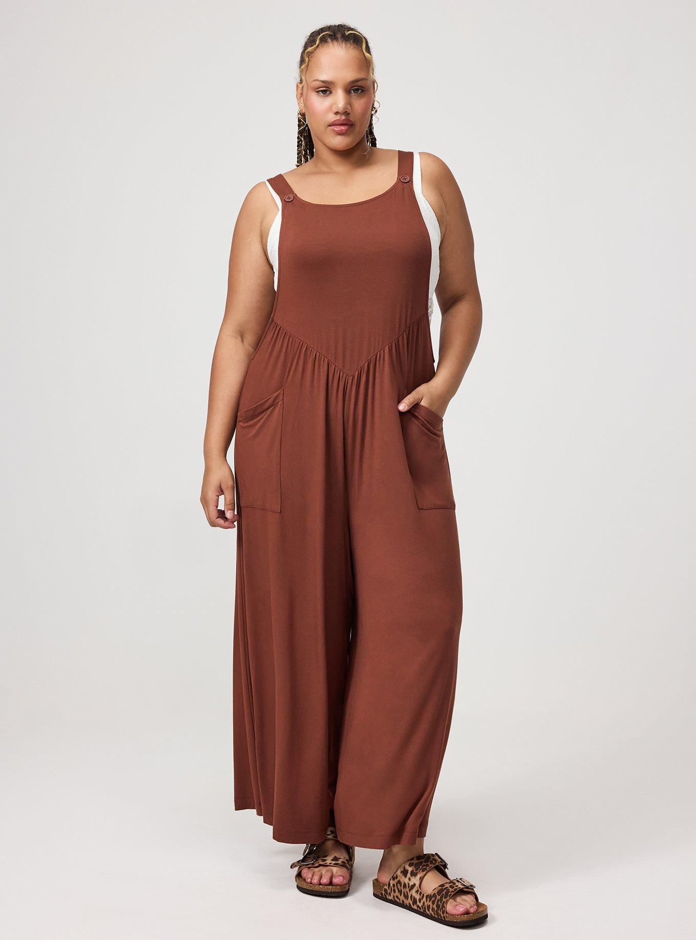 Super Soft Jersey Wide-Leg Overall, CAPPUCCINO, hi-res