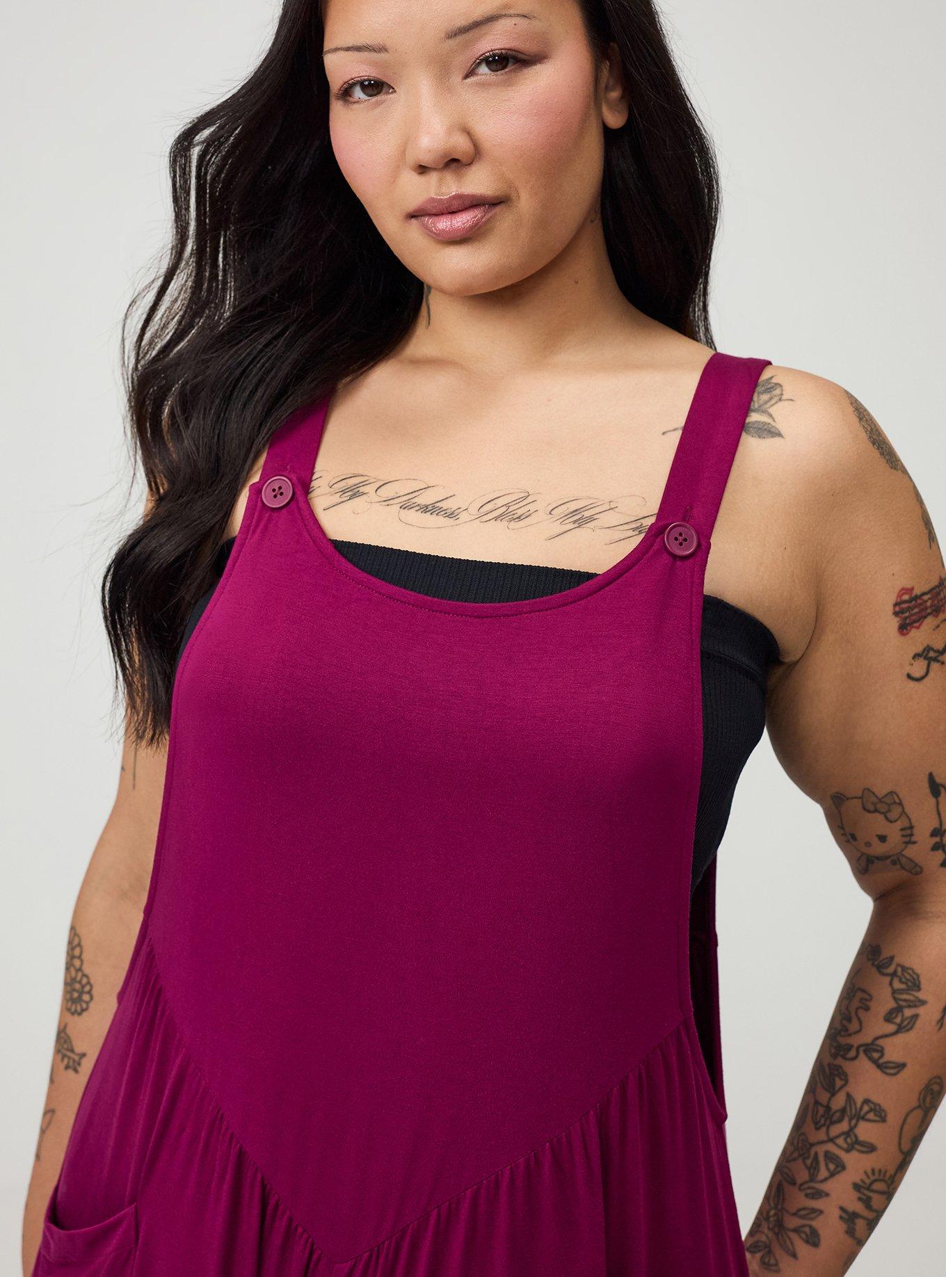 Super Soft Jersey Wide-Leg Overall, PURPLE POTION, alternate