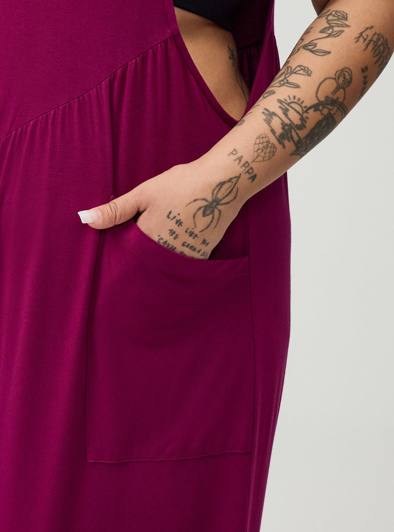 Super Soft Jersey Wide-Leg Overall, PURPLE POTION, alternate
