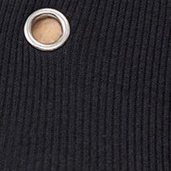 Plus Size Cotton Modal Rib Scoop Grommet Tank, DEEP BLACK, swatch