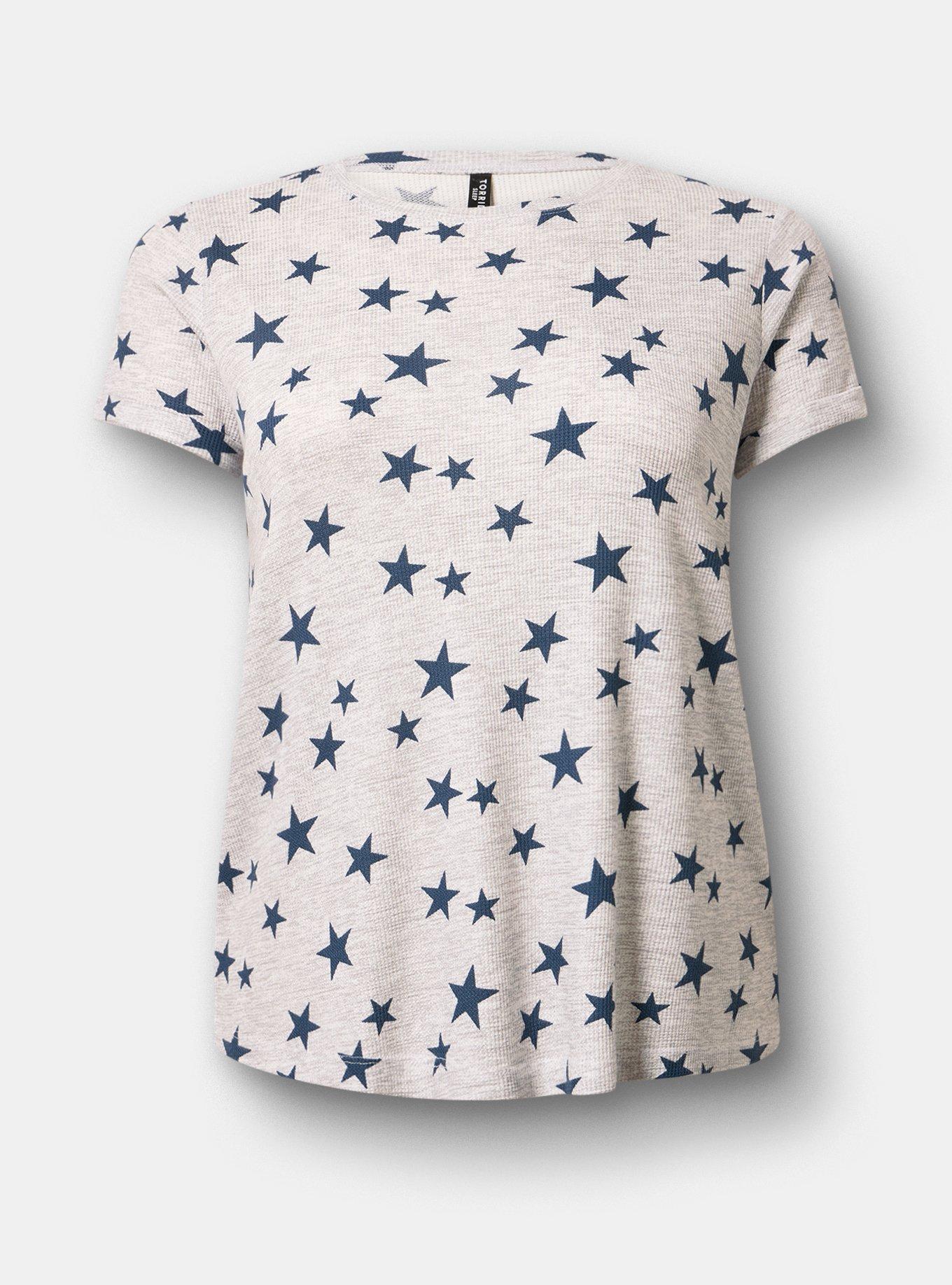 Waffle Sleep Tee, FUTURE STARS HEATHER GREY, flat