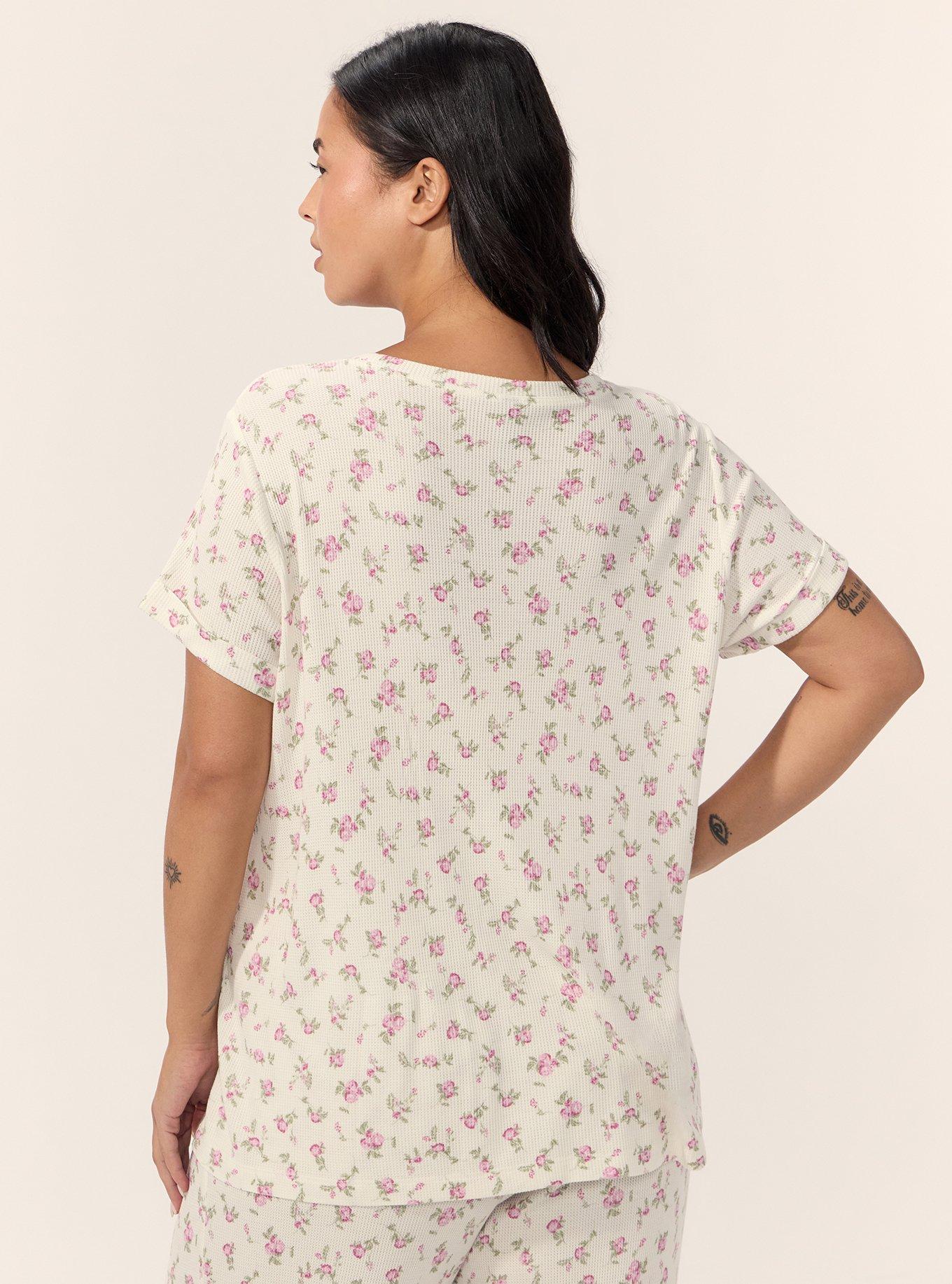 Waffle Sleep Tee, LINK FLORAL WHISPER WHITE, alternate