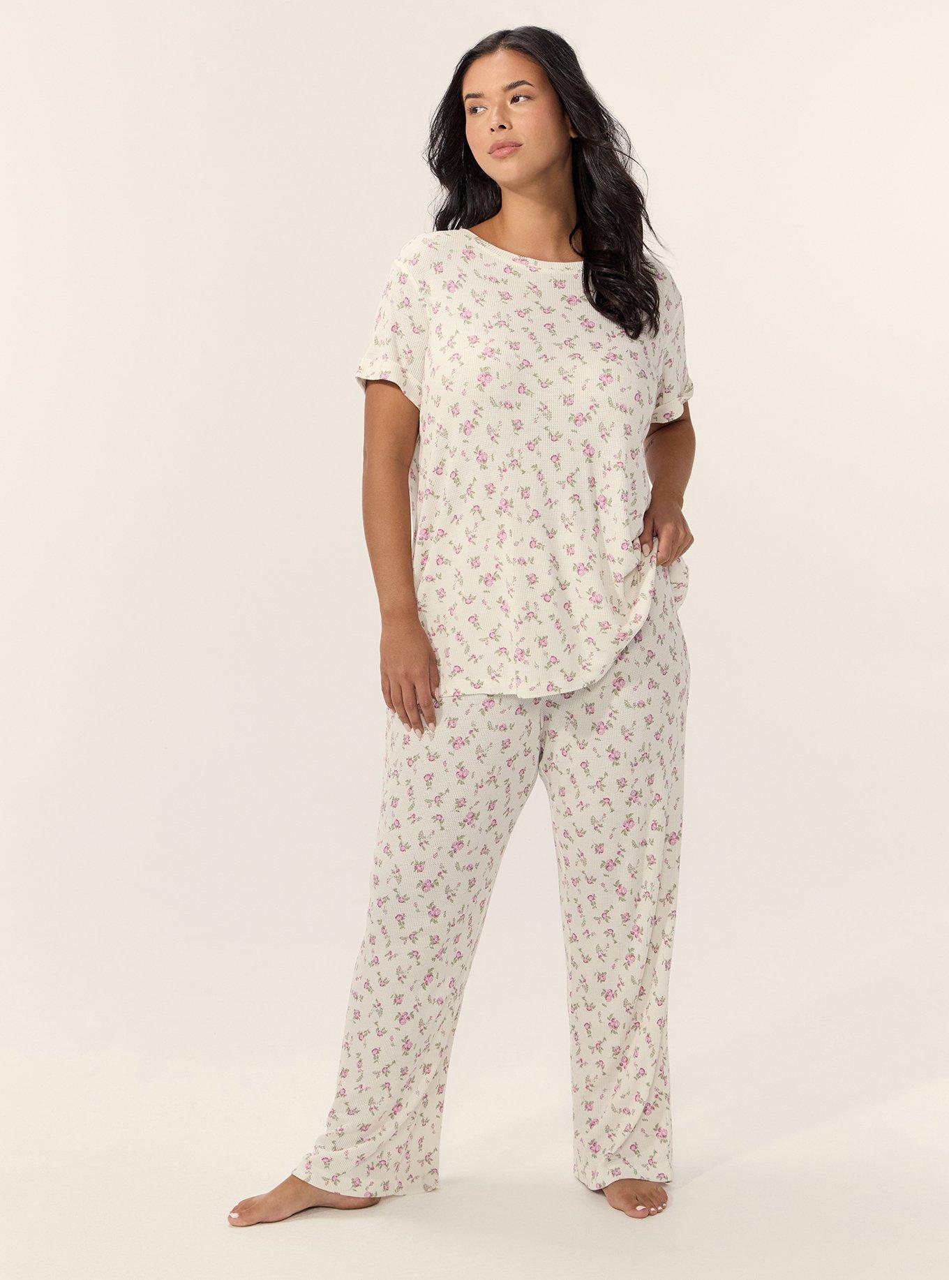 Waffle Sleep Tee, LINK FLORAL WHISPER WHITE, alternate