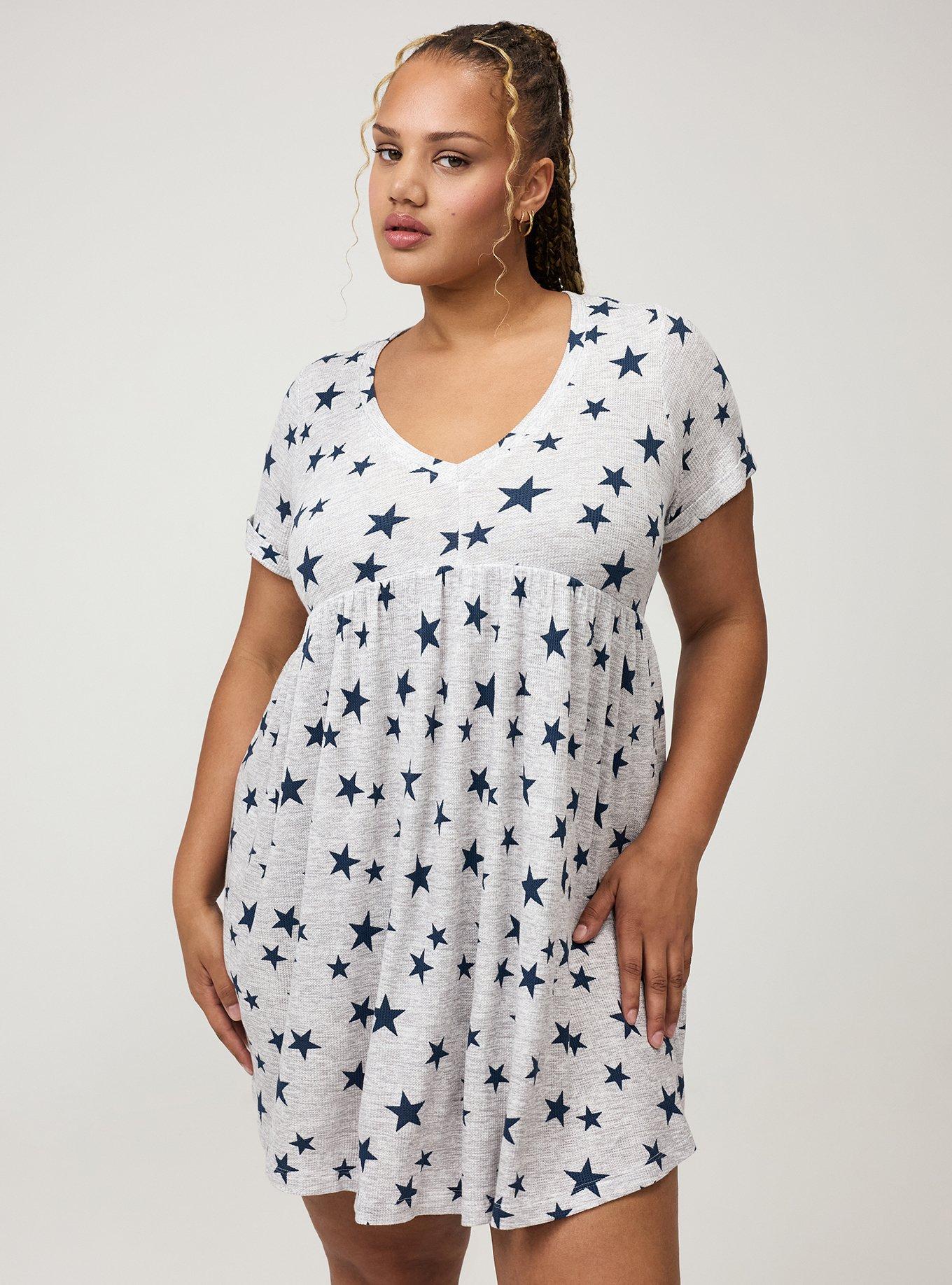 Waffle V-Neck Lounge Dress, FUTURE STARS HEATHER GREY, alternate