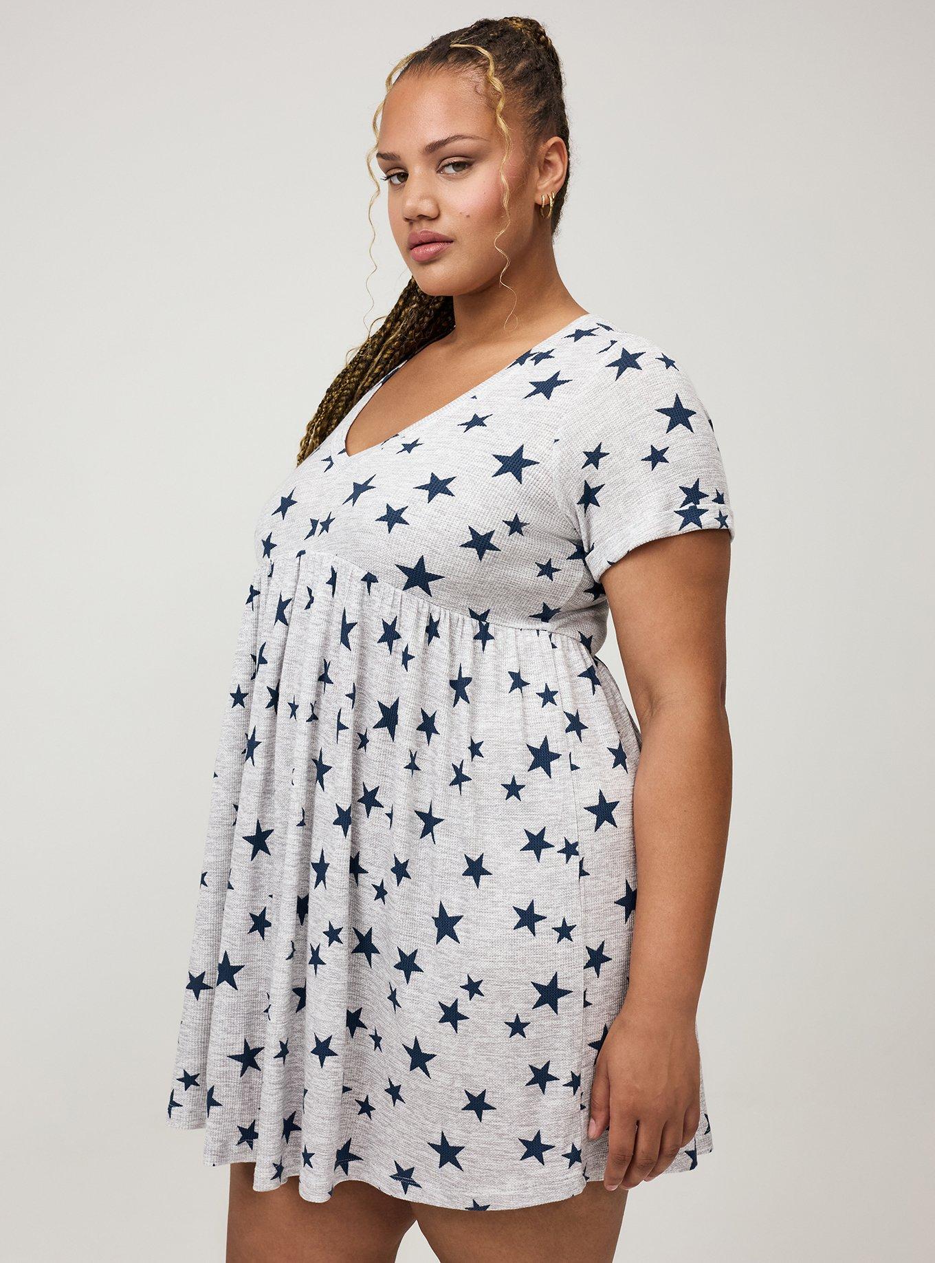 Waffle V-Neck Lounge Dress, FUTURE STARS HEATHER GREY, alternate