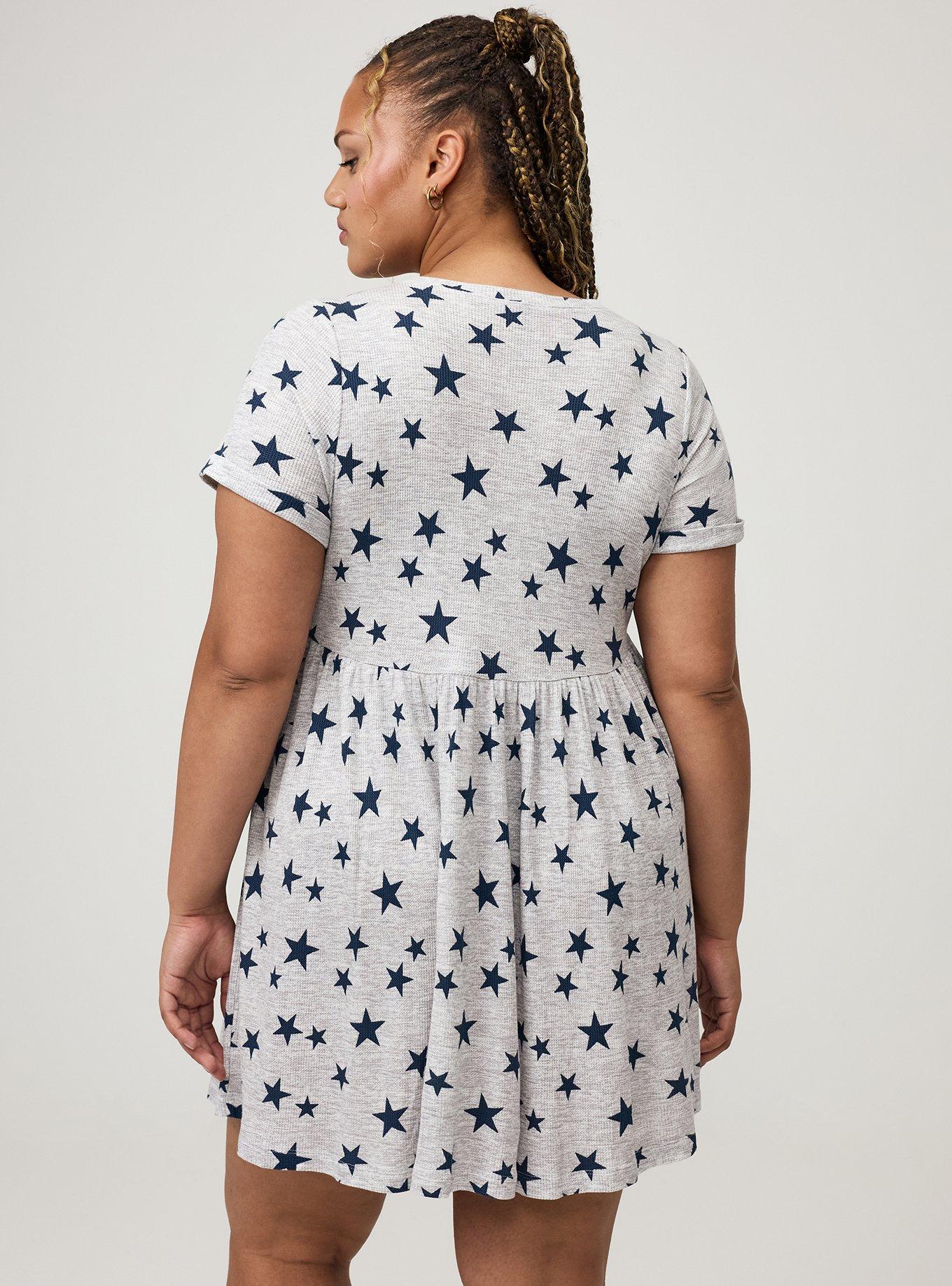 Waffle V-Neck Lounge Dress, FUTURE STARS HEATHER GREY, alternate