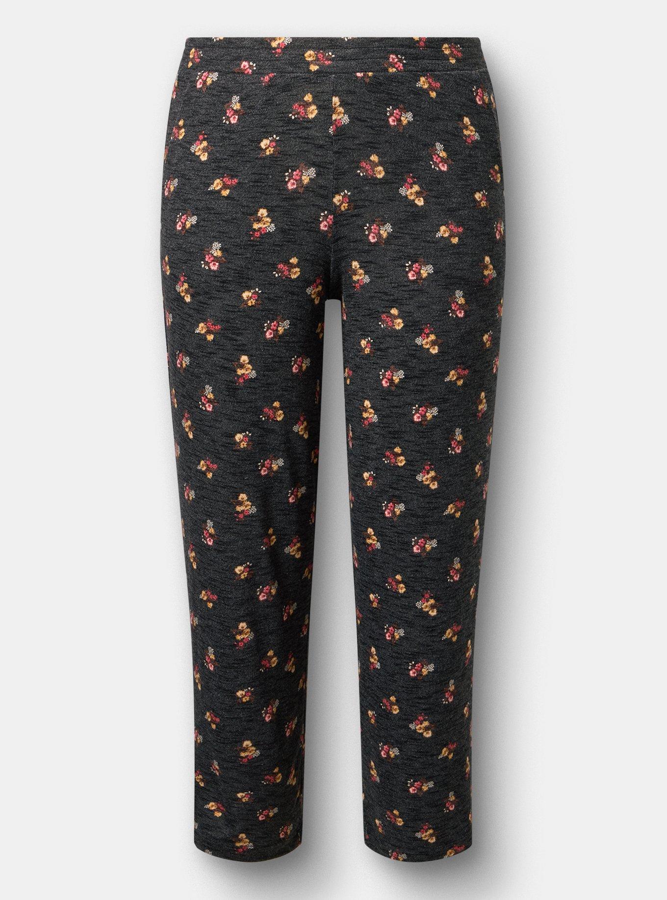 Hacci Sleep Pant, SANDY FLORAL BLACK, flat