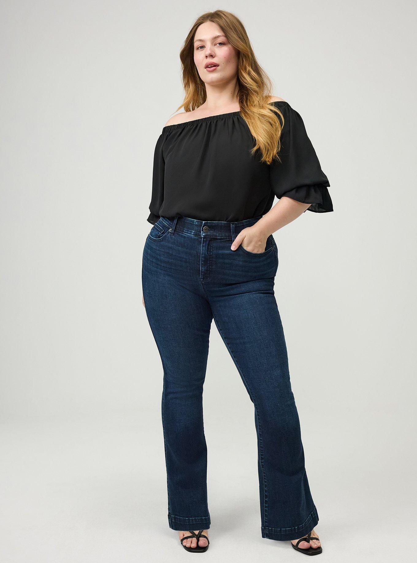 Off-Shoulder Blouse, DEEP BLACK, alternate