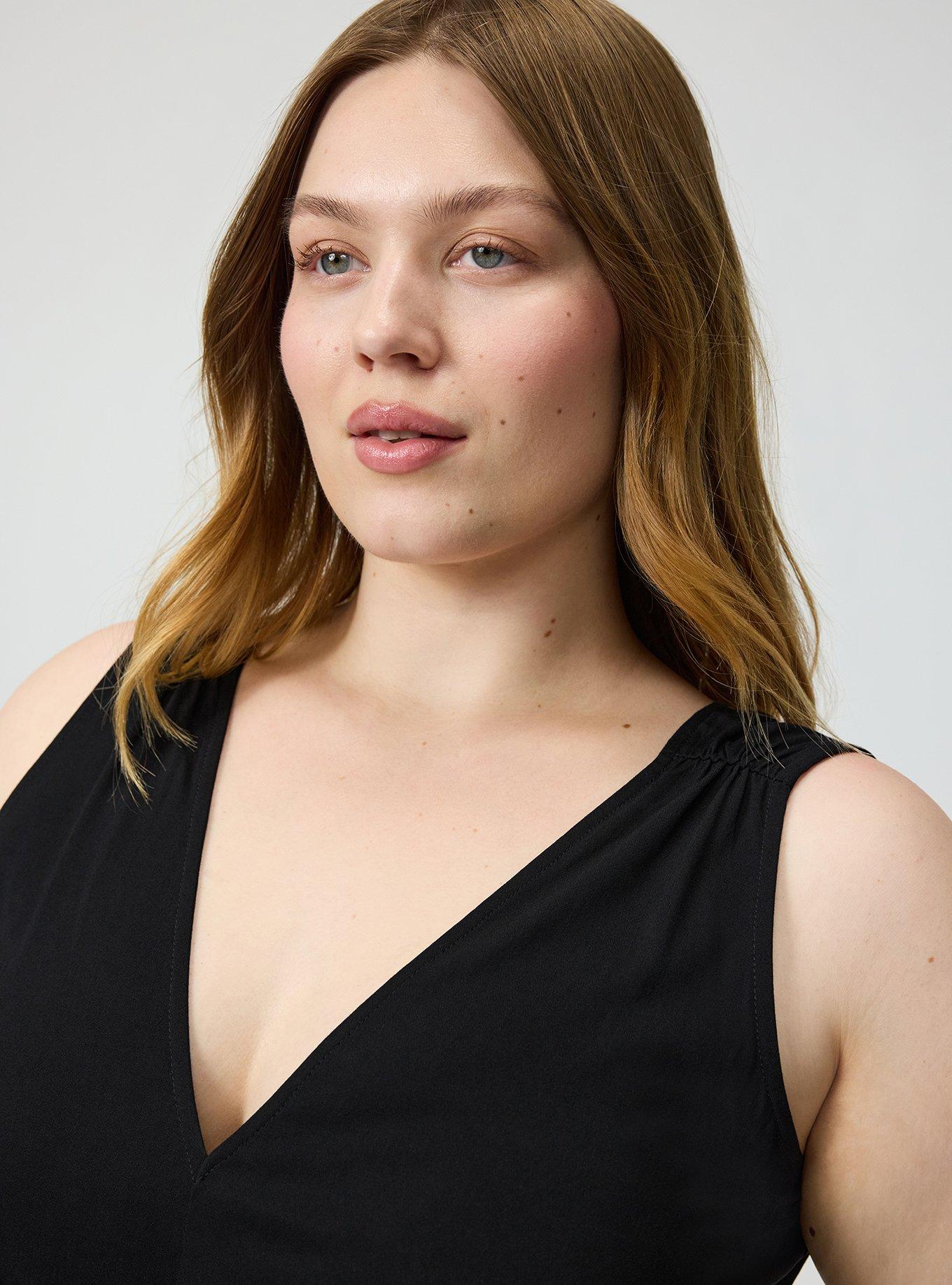 Challis Cinched Peplum Top, DEEP BLACK, alternate