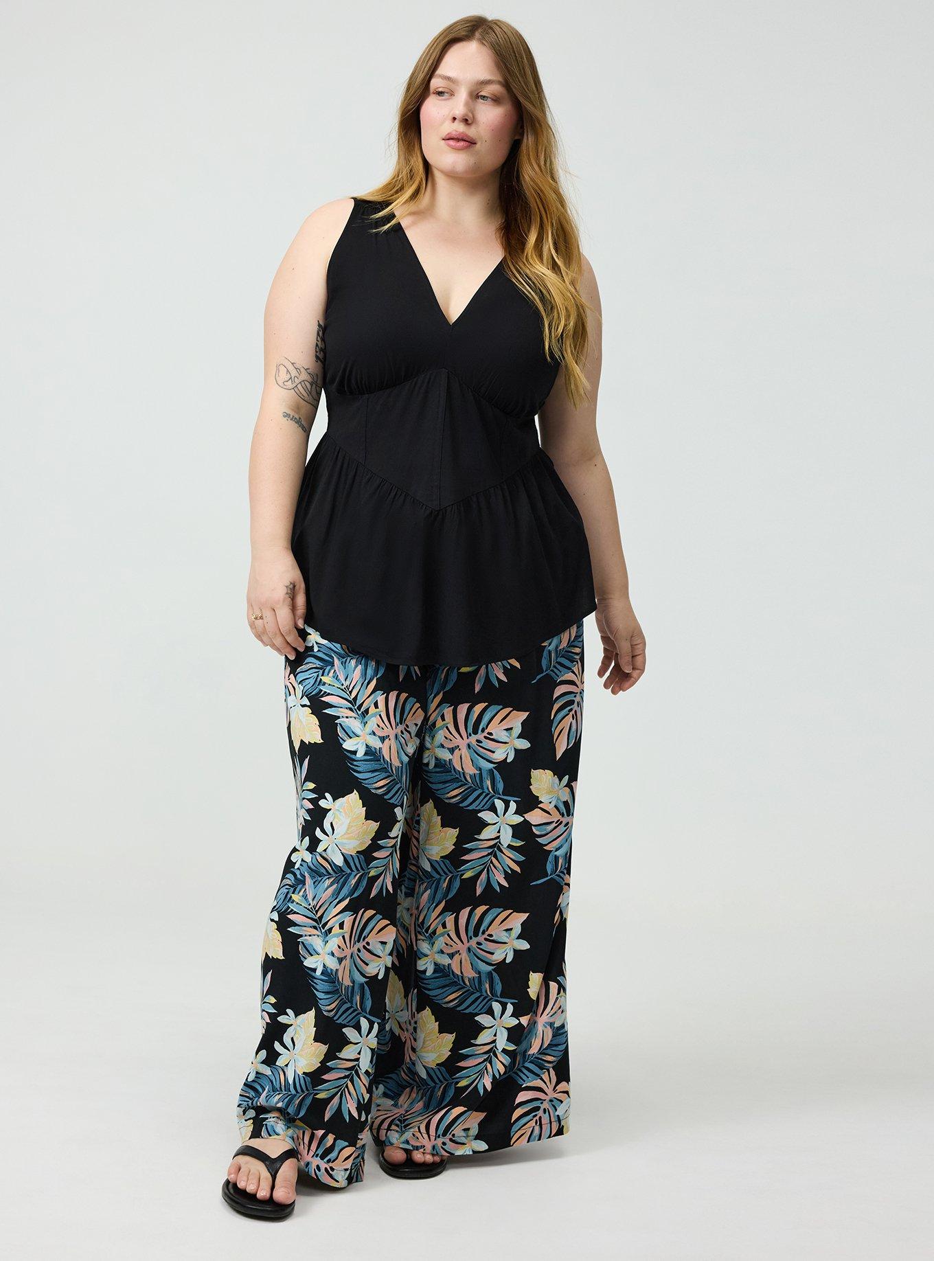 Challis Cinched Peplum Top, DEEP BLACK, hi-res