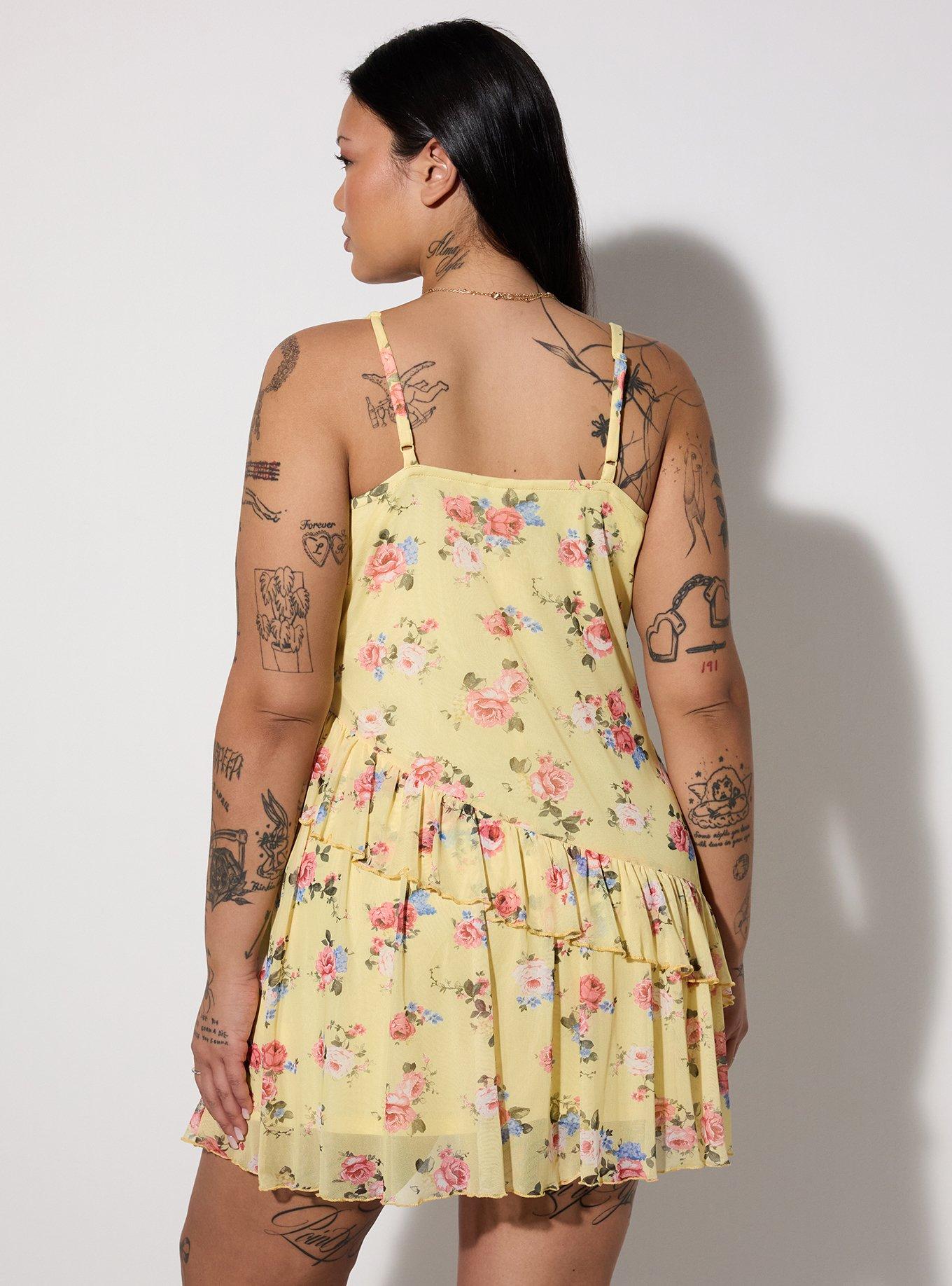LoveSick Asymmetrical Ruffle Mini Dress, MANSFIELD ROSE MELLOW YELLOW, alternate