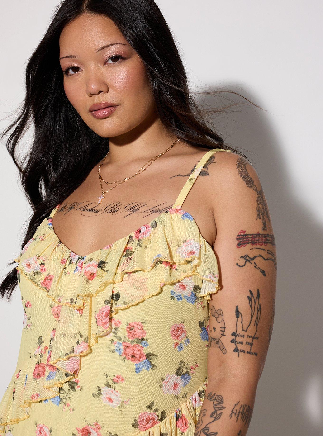 LoveSick Asymmetrical Ruffle Mini Dress, MANSFIELD ROSE MELLOW YELLOW, alternate