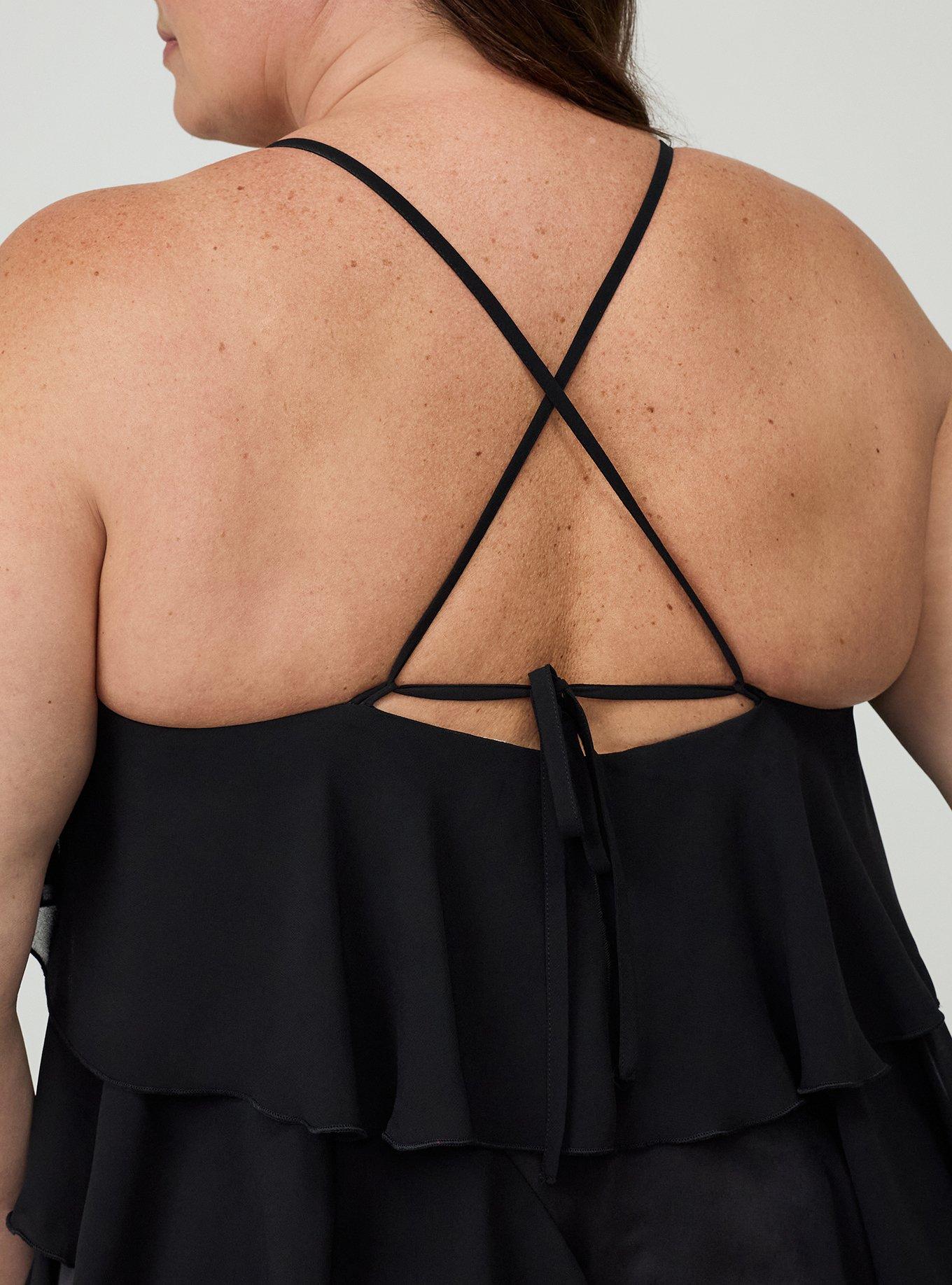 Studio Luxe Chiffon Ruffle Cami, DEEP BLACK, alternate