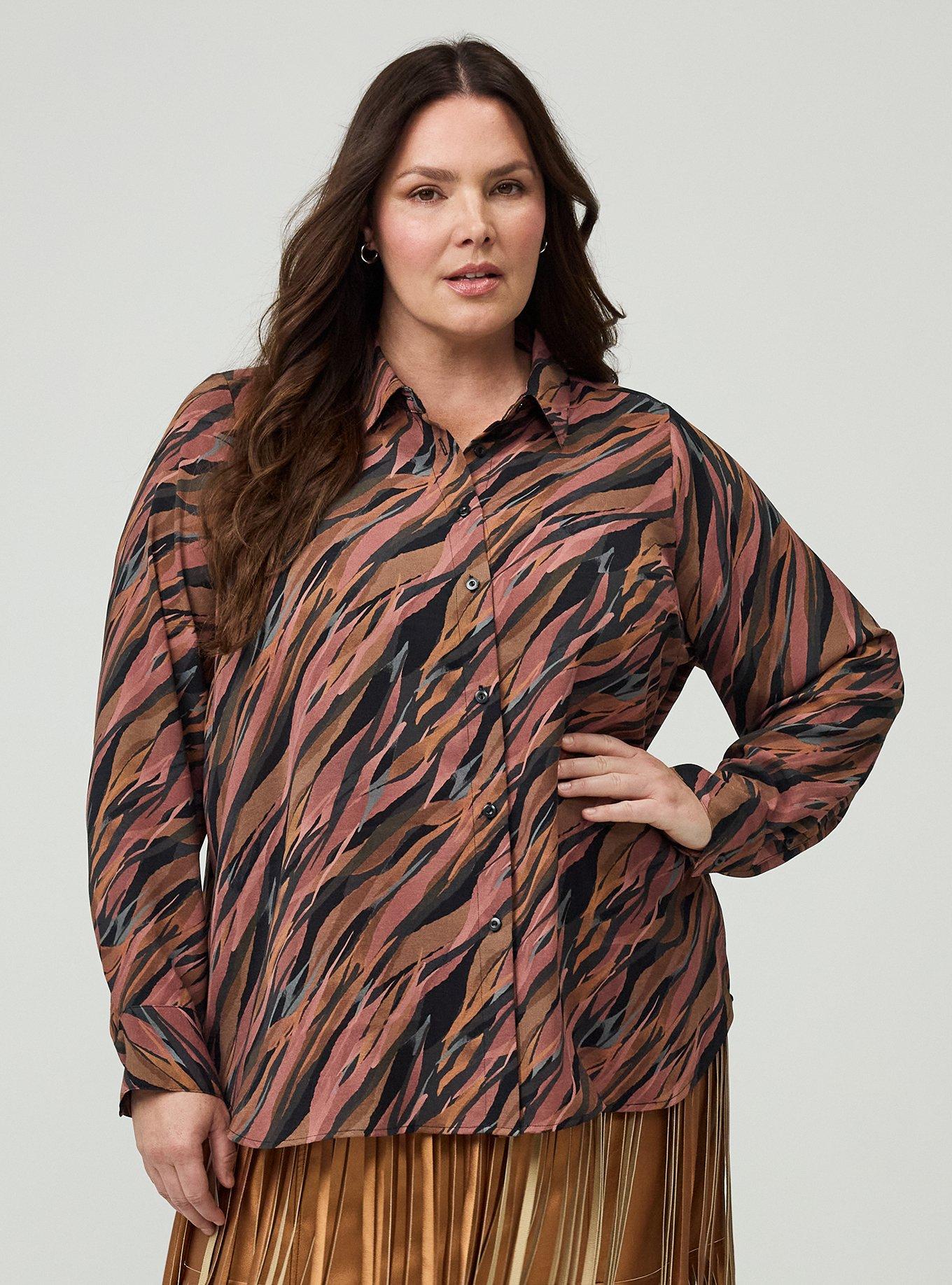 Studio Luxe Button Up Shirt, WASHED WAVES BLACK, hi-res