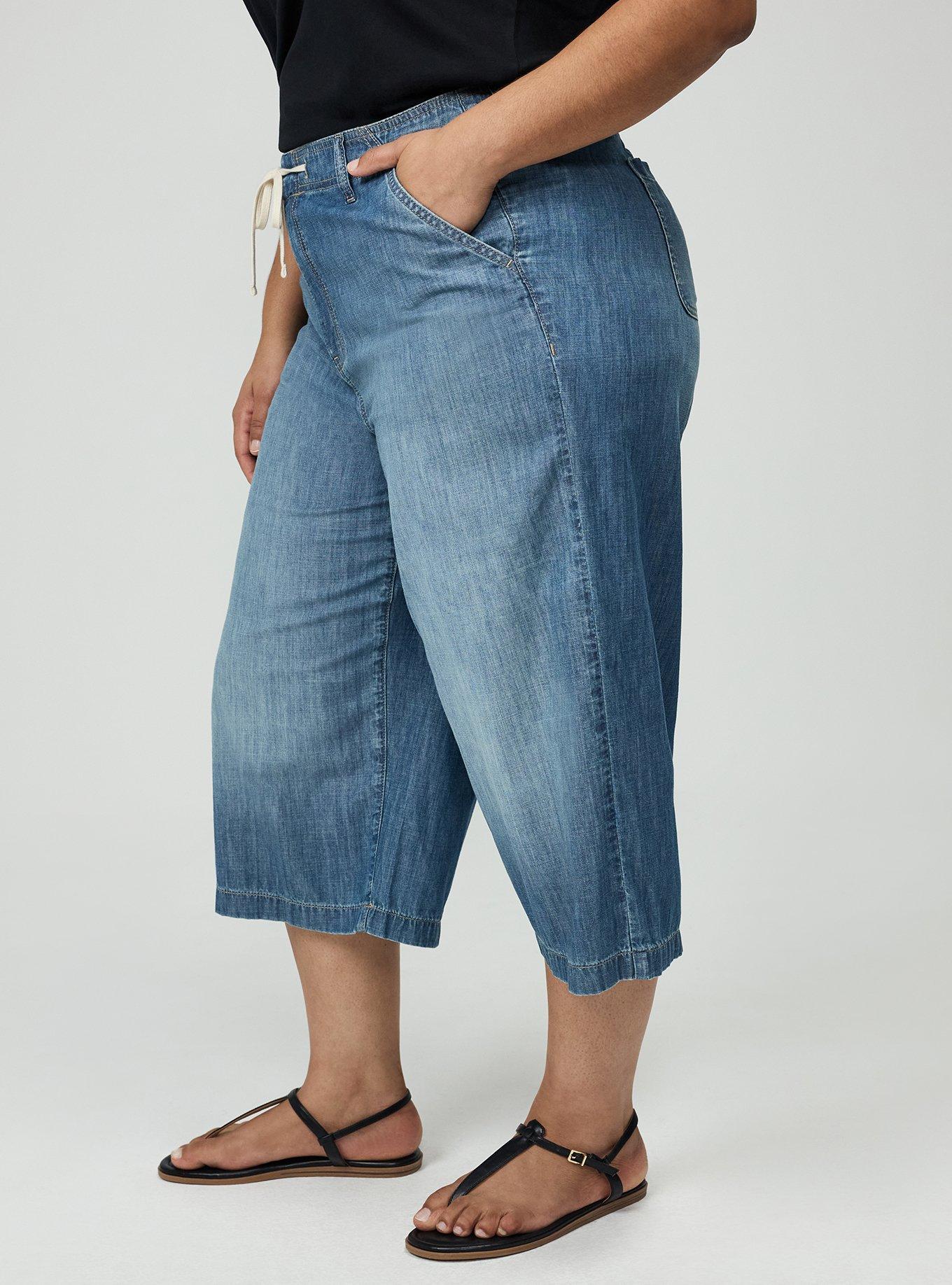 High-Rise Pull-On Drapey Rigid Jean, MEDIUM WASH, alternate