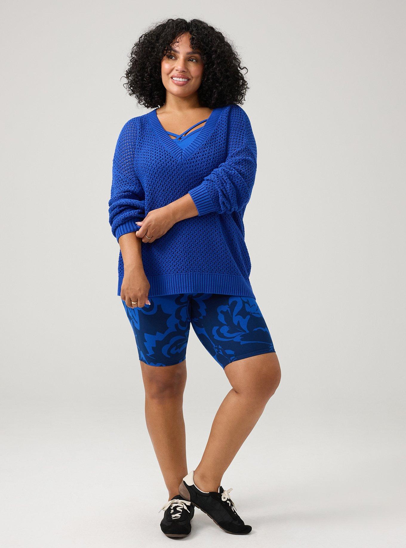 Open Stitch V-Neck Sweater, SURF THE WEB, alternate